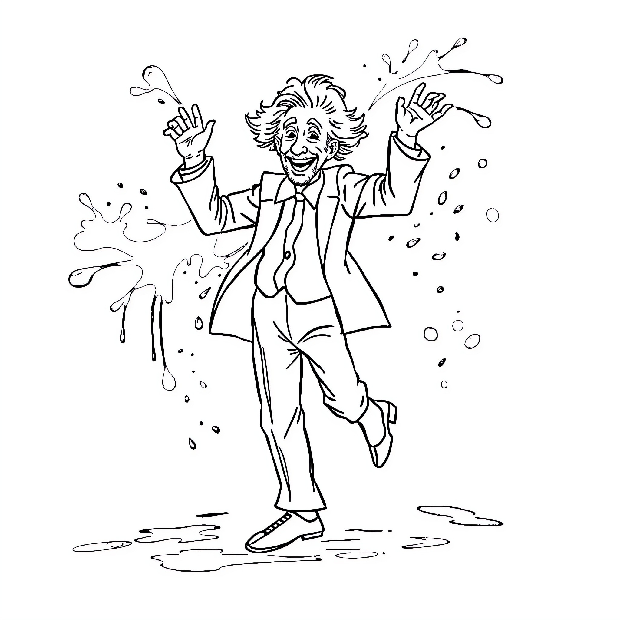 Picasso's Whimsical Celebration of Spontaneity Coloring Page (free black-and-white line drawing printable PDF for all, from beginners to advanced learners, including children, teens, adults, and seniors)