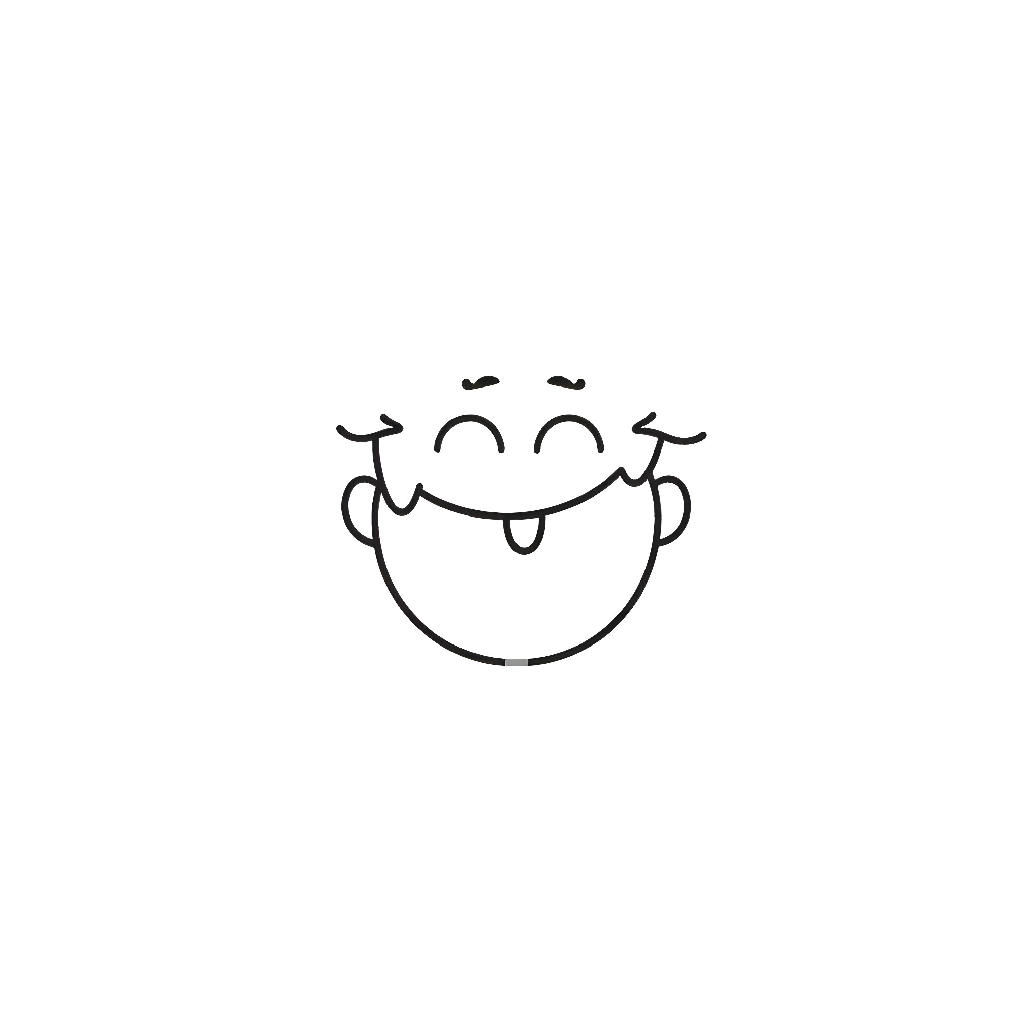 Baby's happy face with a smile Coloring Page (free black-and-white line drawing printable PDF for all, from beginners to advanced learners, including children, teens, adults, and seniors)