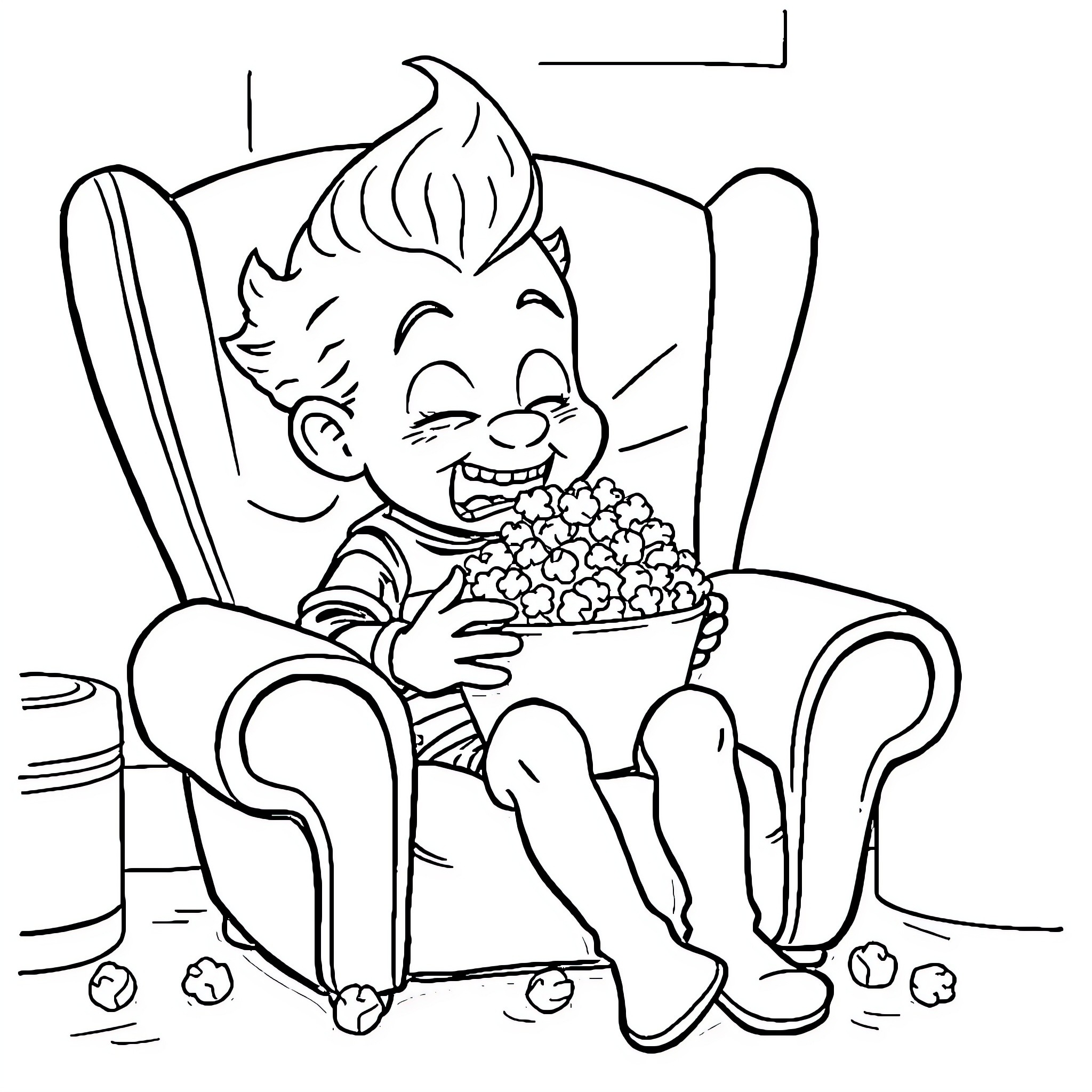 Syndrome of Joyful Indulgence Coloring Page (free black-and-white line drawing printable PDF for all, from beginners to advanced learners, including children, teens, adults, and seniors)