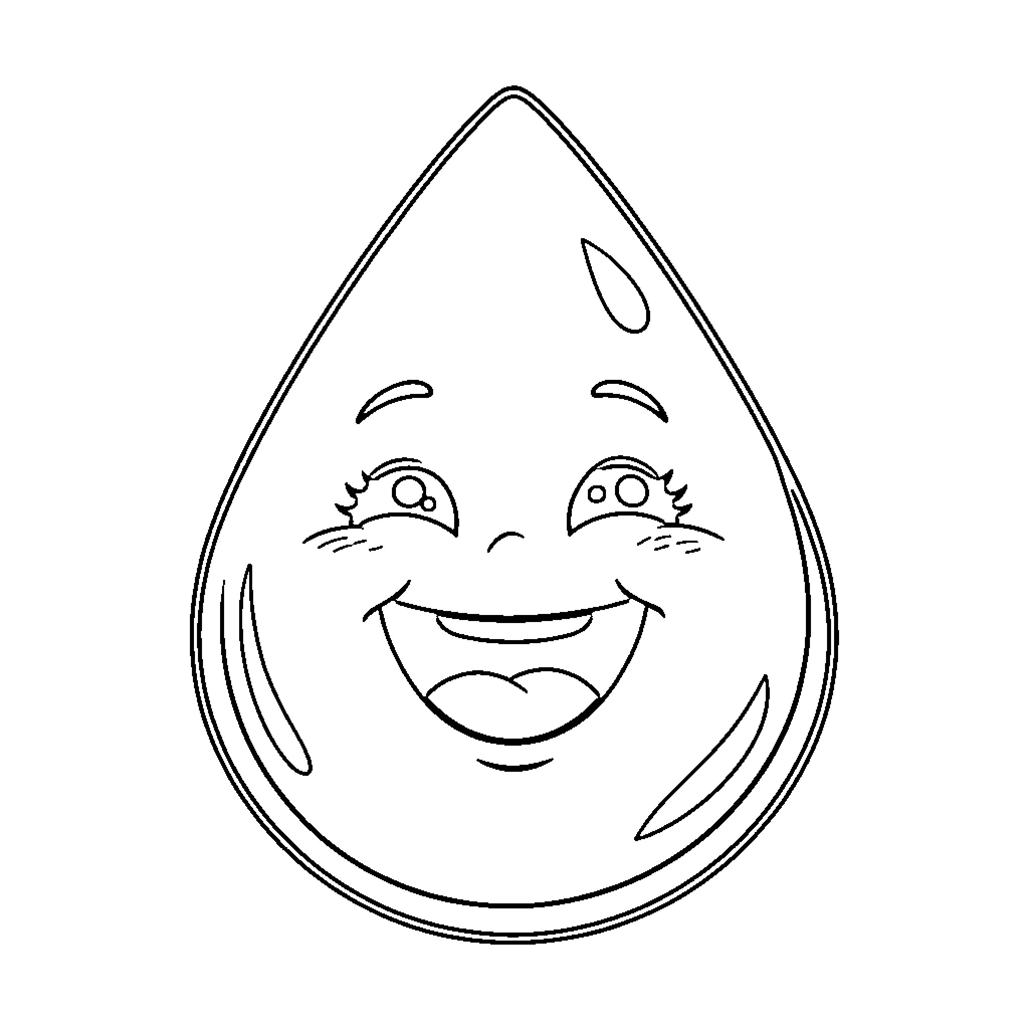 Drop of Joy Coloring Page (free black-and-white line drawing printable PDF for all, from beginners to advanced learners, including children, teens, adults, and seniors)