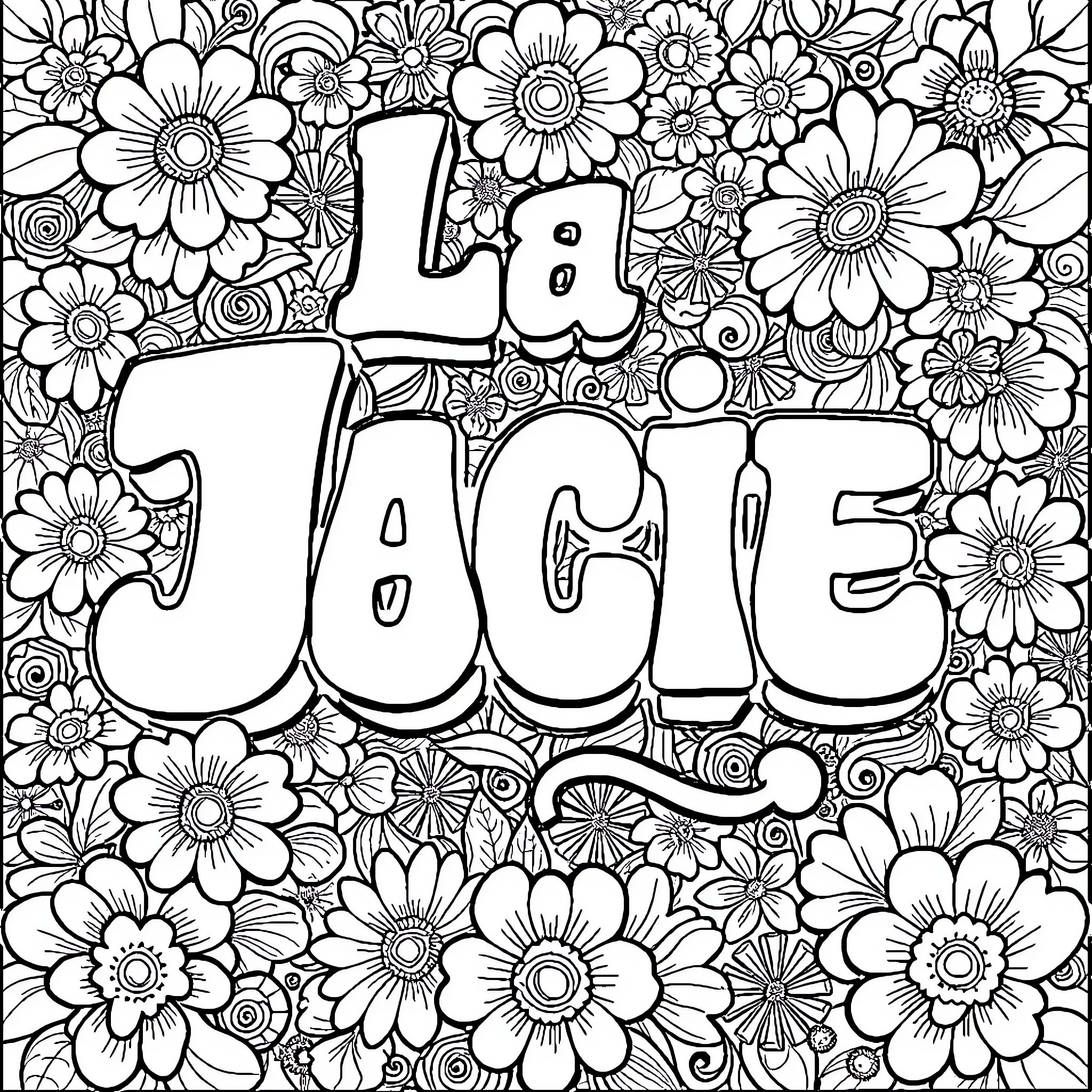 Letter A: Floral Illustration with Text Coloring Page (free black-and-white line drawing printable PDF for all, from beginners to advanced learners, including children, teens, adults, and seniors)
