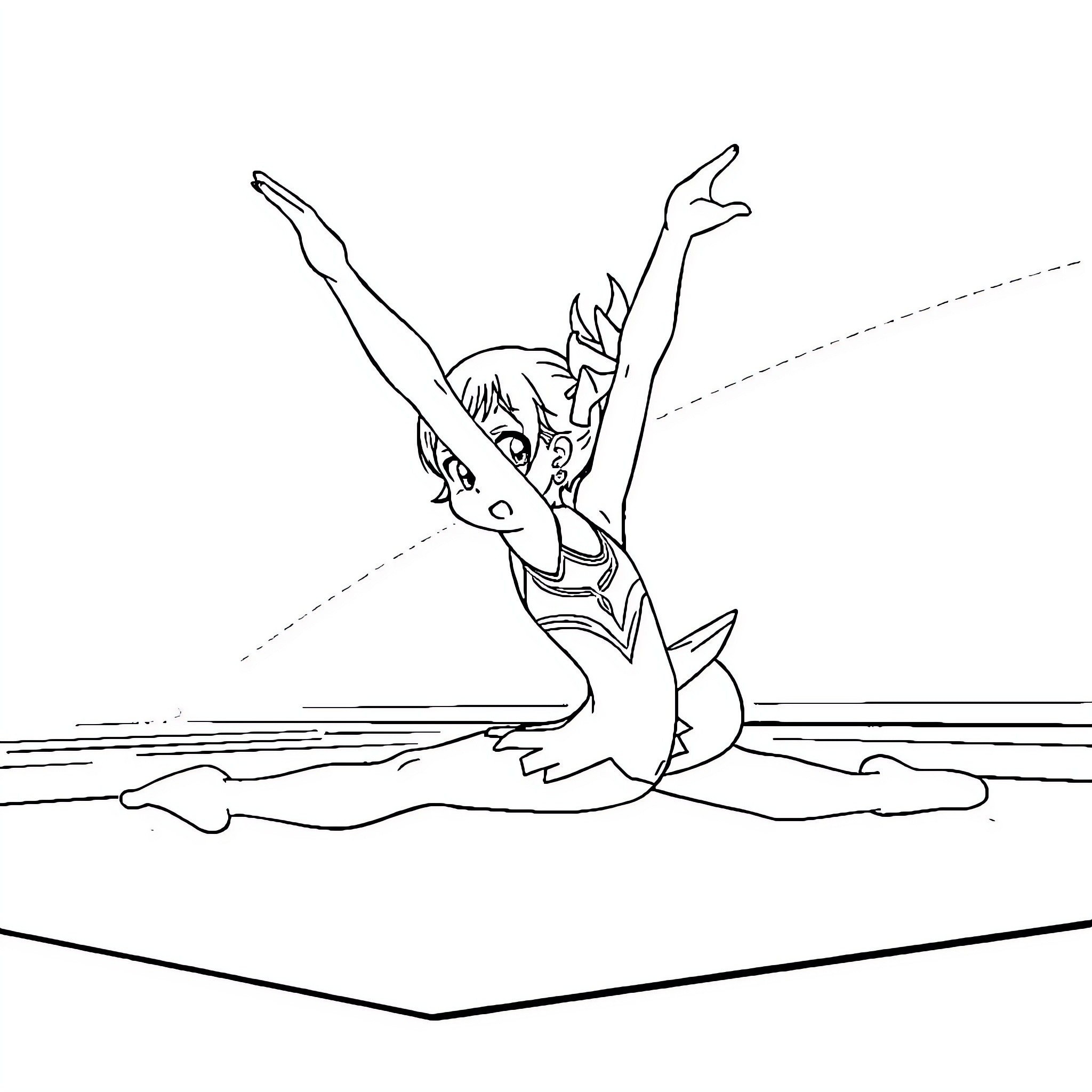 Kuromi joyfully dancing on the stage Coloring Page (free black-and-white line drawing printable PDF for all, from beginners to advanced learners, including children, teens, adults, and seniors)