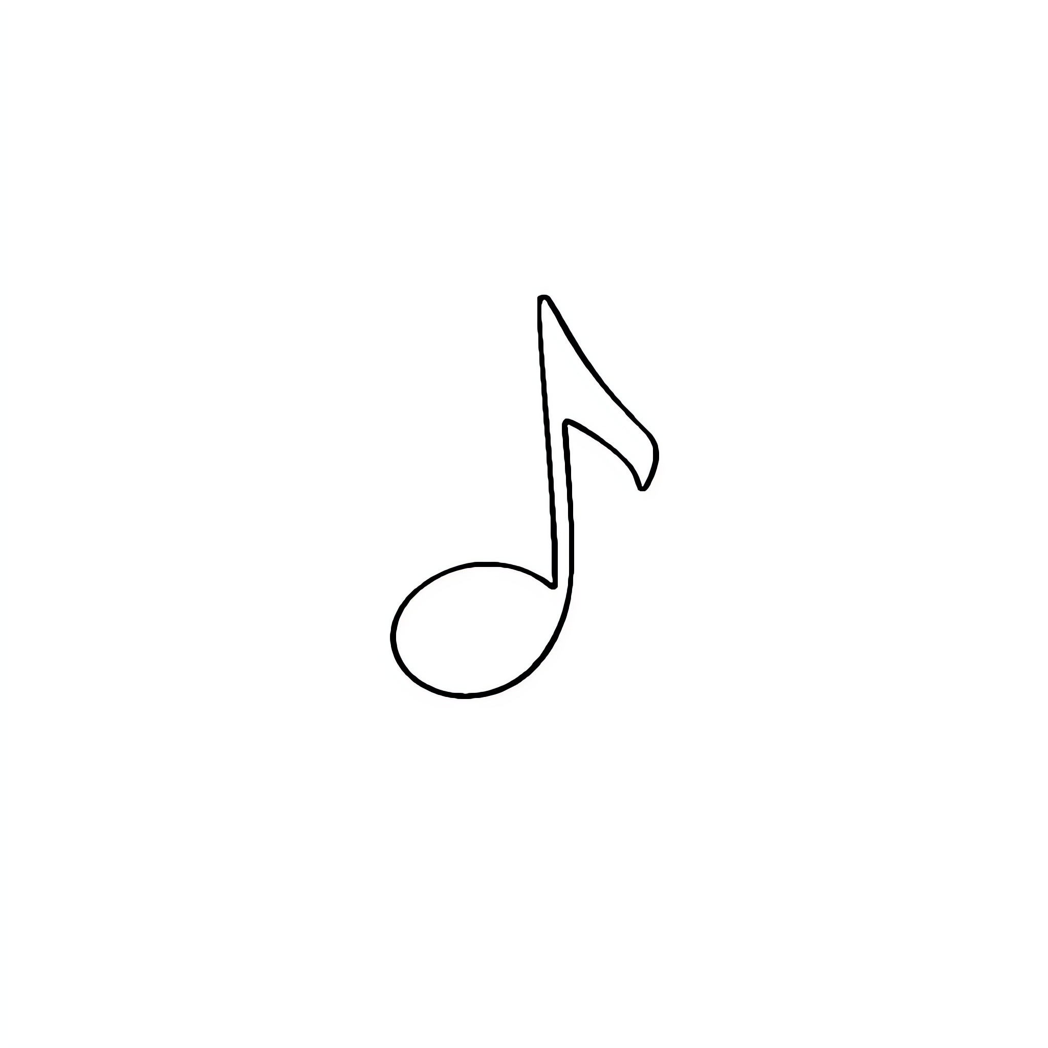 Music Note Outline Coloring Page (free black-and-white line drawing printable PDF for all, from beginners to advanced learners, including children, teens, adults, and seniors)