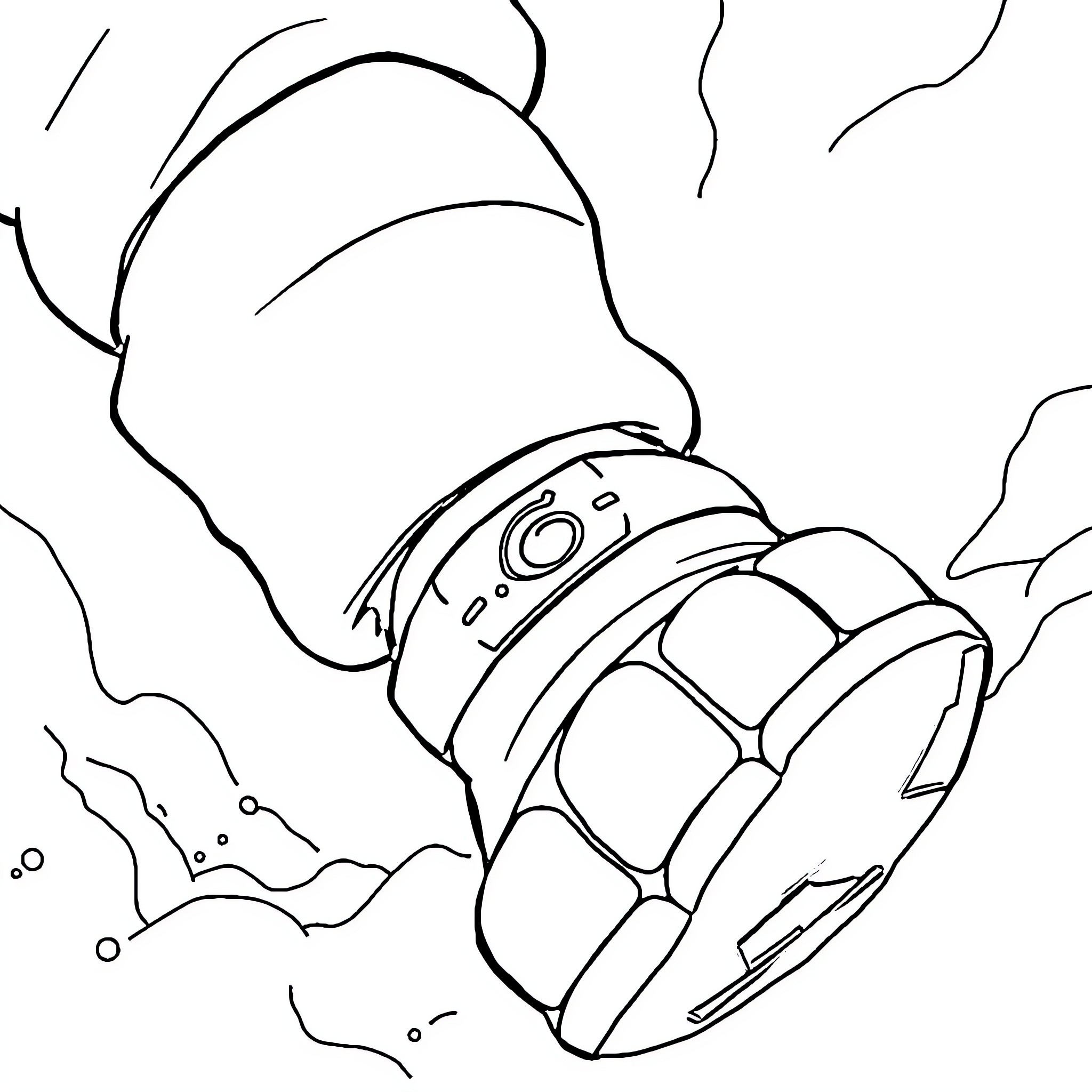 Naruto Ninja Jumping Dynamically in Battle Coloring Page (free black-and-white line drawing printable PDF for all, from beginners to advanced learners, including children, teens, adults, and seniors)