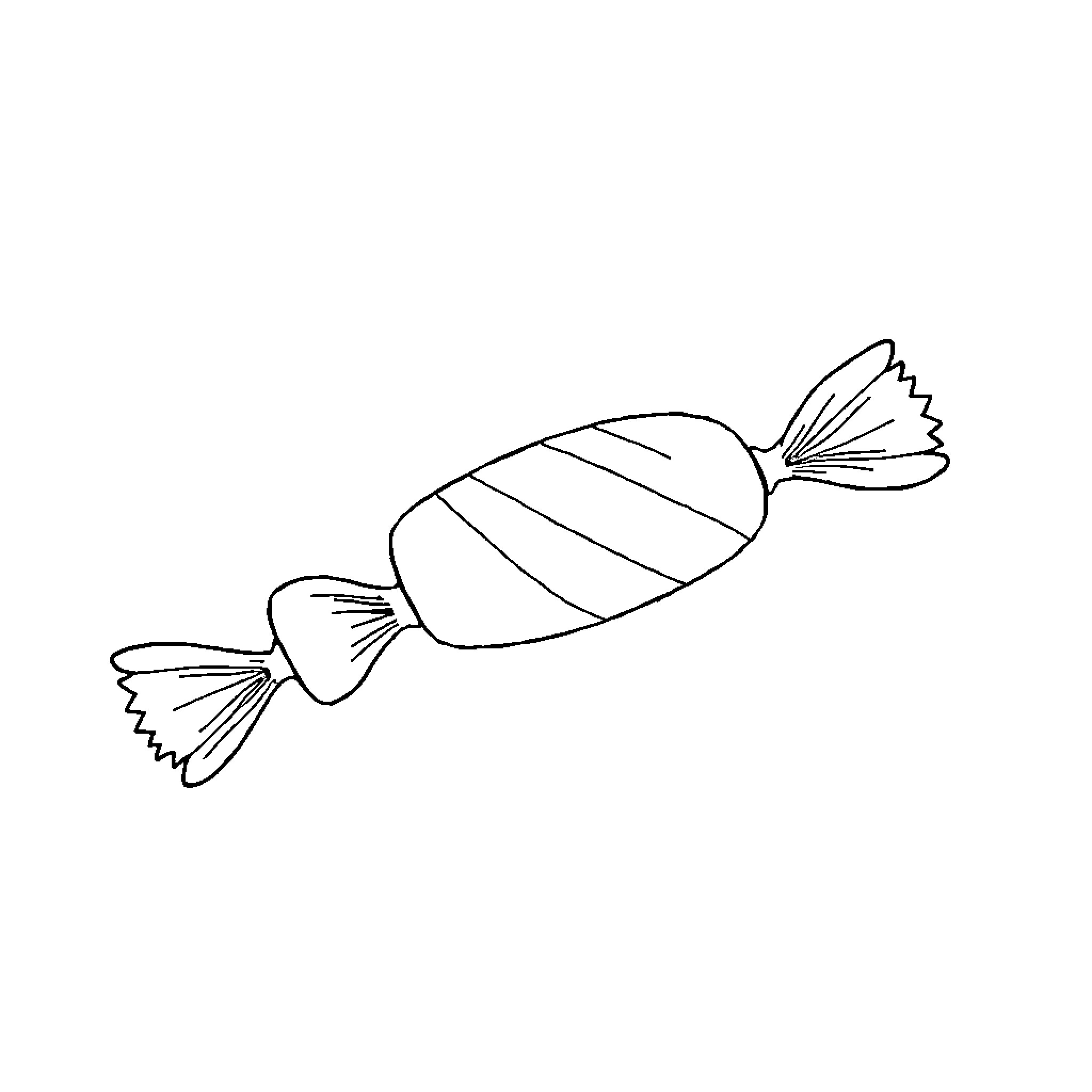 Bonbon candy with striped pattern Coloring Page (free black-and-white line drawing printable PDF for all, from beginners to advanced learners, including children, teens, adults, and seniors)