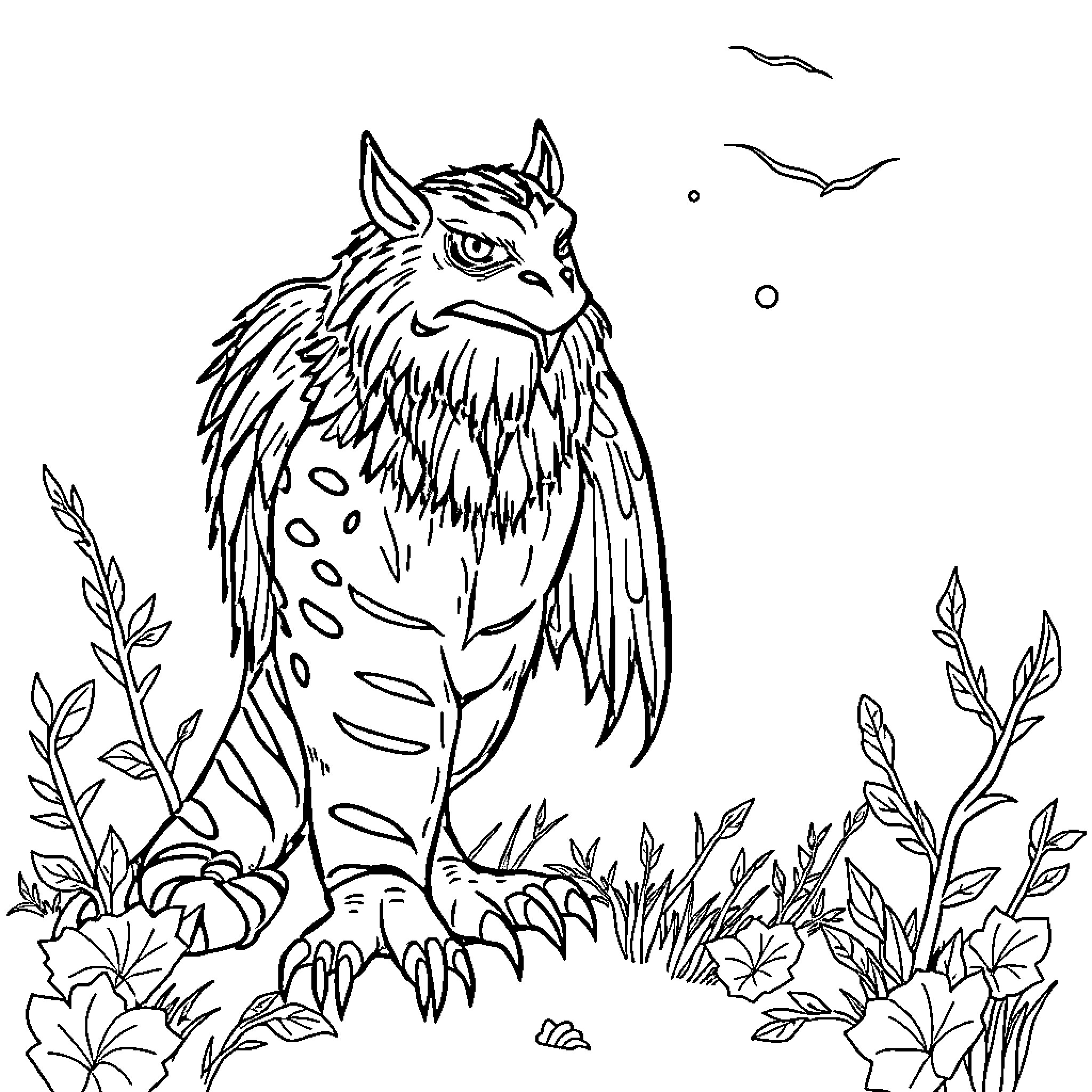 Measles creature in the nature Coloring Page (free black-and-white line drawing printable PDF for all, from beginners to advanced learners, including children, teens, adults, and seniors)