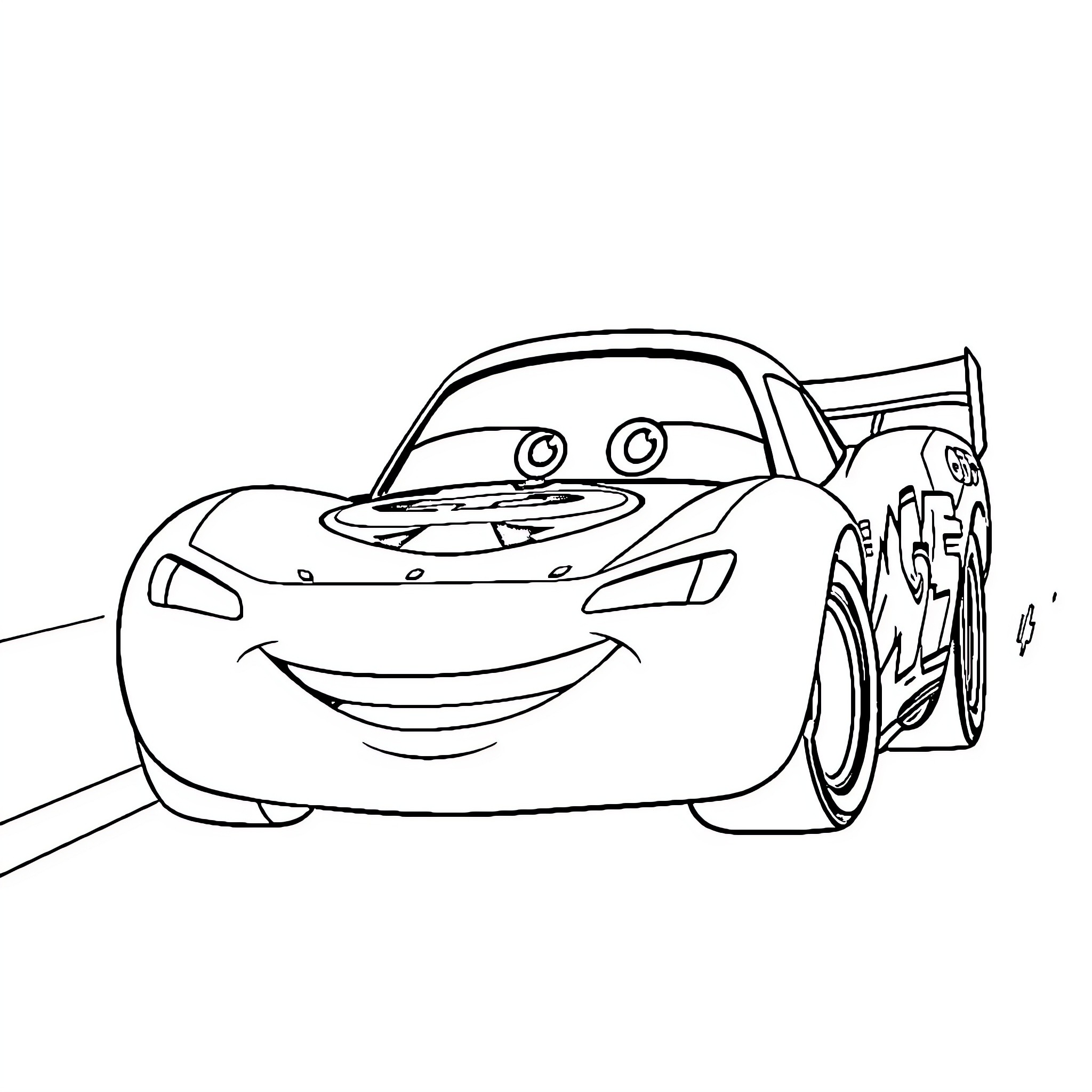 Superhero Car Racing in Action Coloring Page (free black-and-white line drawing printable PDF for all, from beginners to advanced learners, including children, teens, adults, and seniors)
