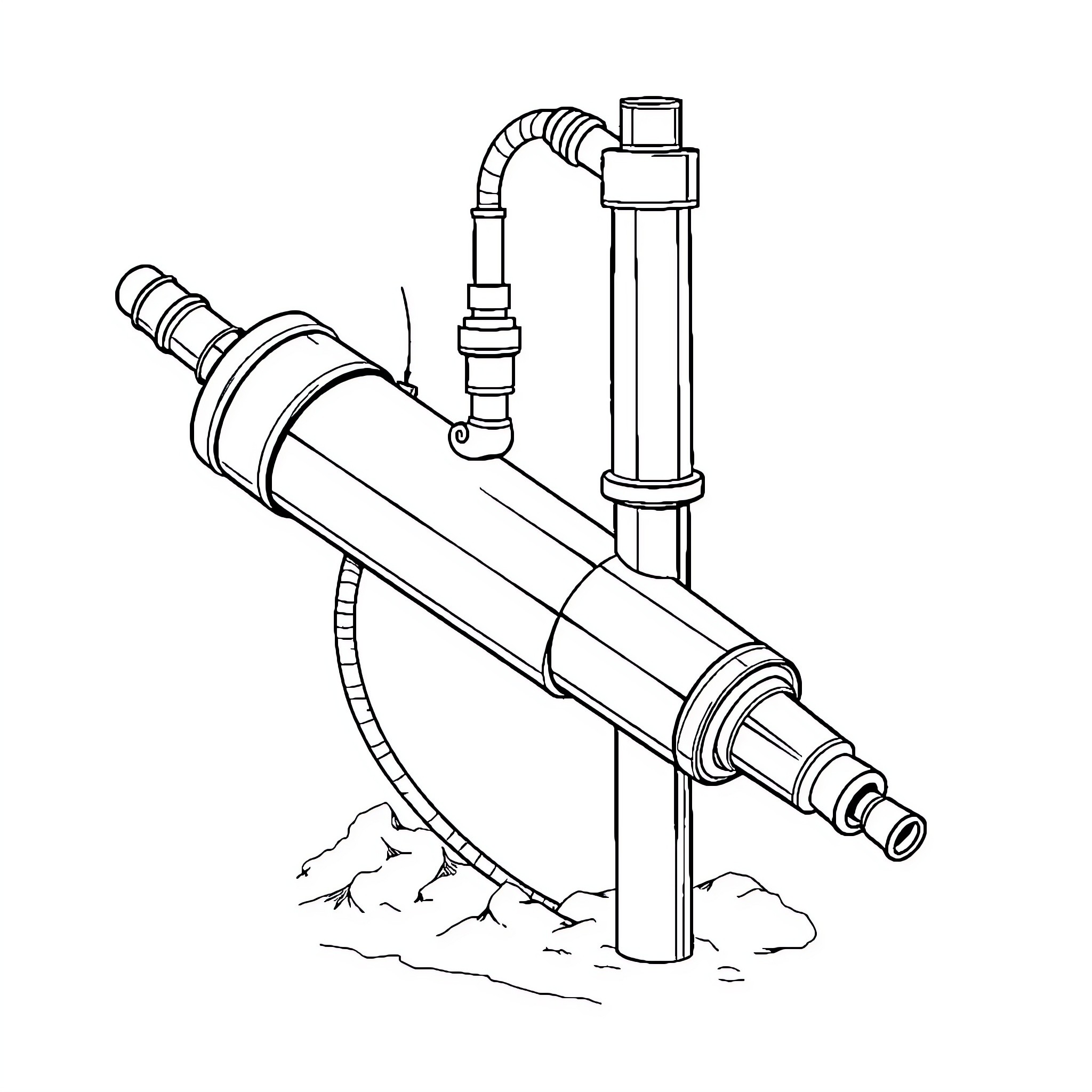 Coil of industrial equipment Coloring Page (free black-and-white line drawing printable PDF for all, from beginners to advanced learners, including children, teens, adults, and seniors)