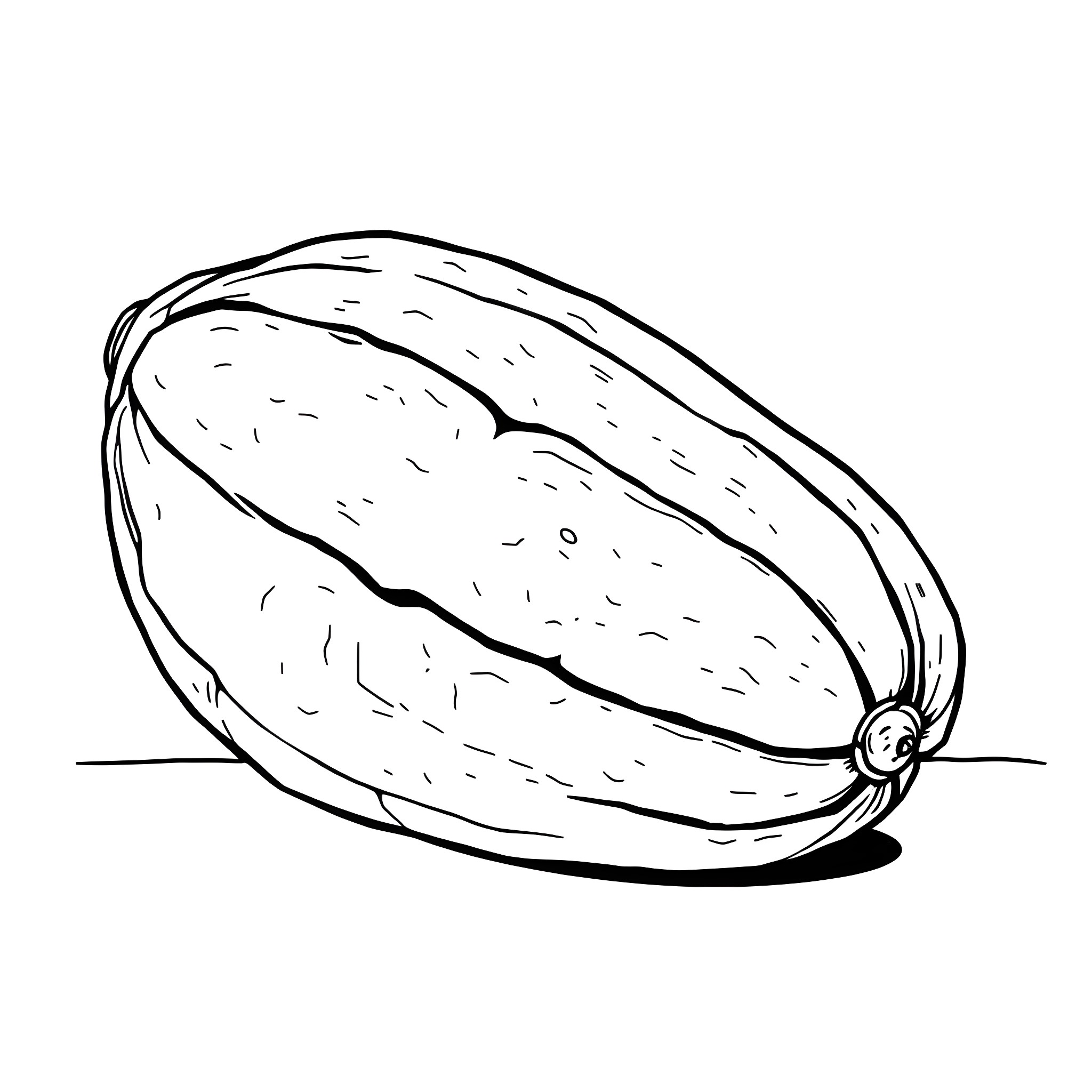 Cucumber Sketch in Black and White Coloring Page (free black-and-white line drawing printable PDF for all, from beginners to advanced learners, including children, teens, adults, and seniors)