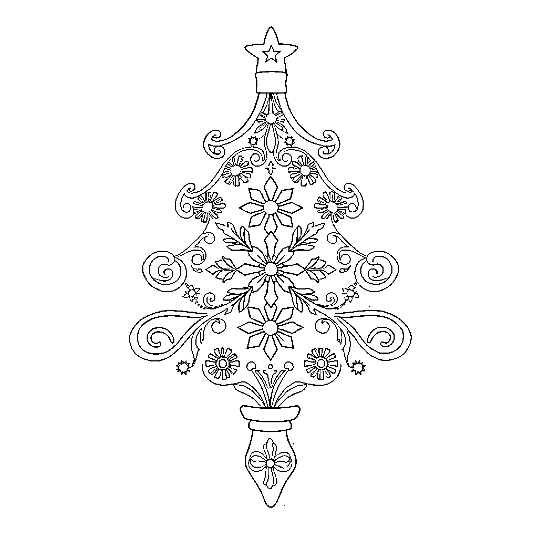 Ornament with Intricate Floral Patterns Coloring Page (free black-and-white line drawing printable PDF for all, from beginners to advanced learners, including children, teens, adults, and seniors)
