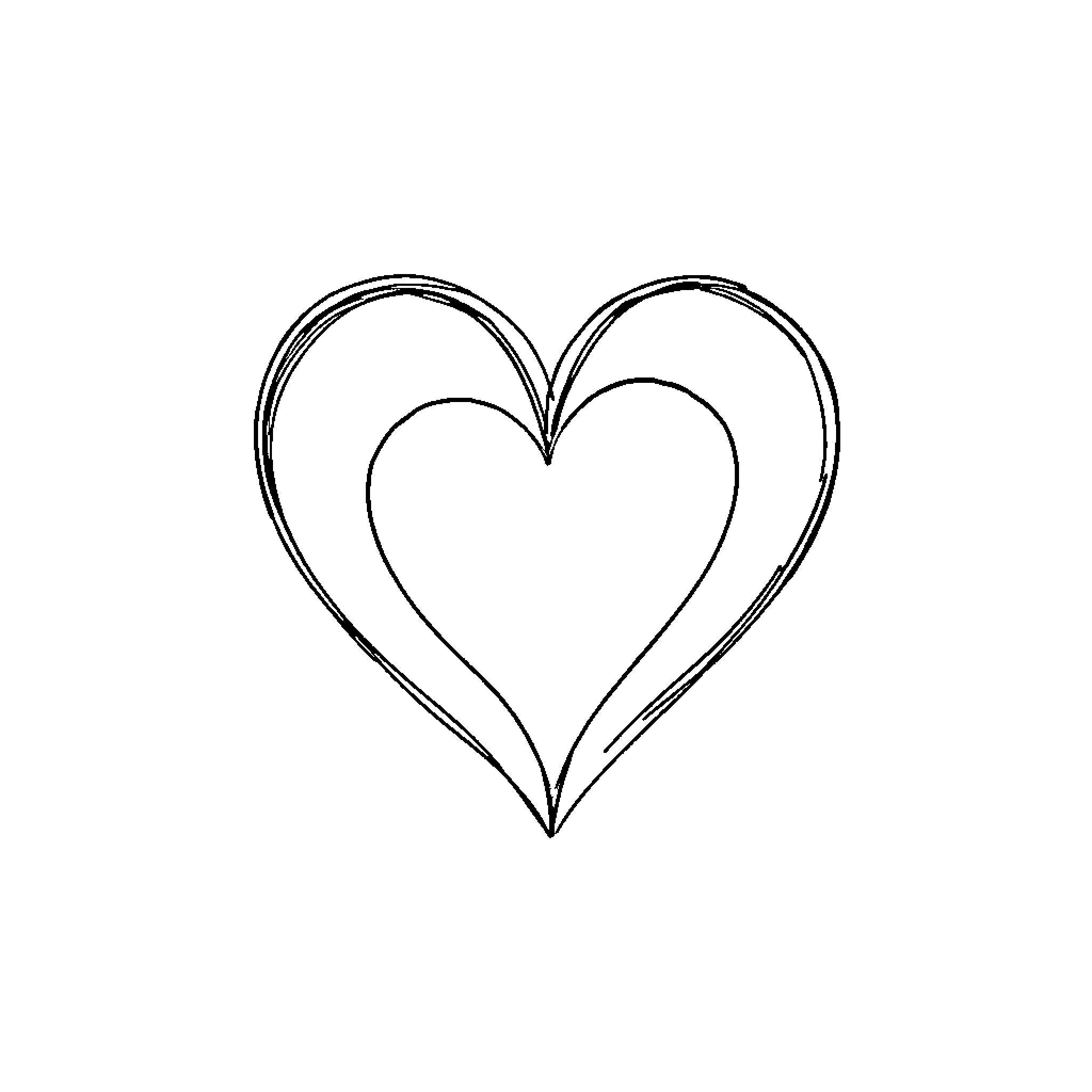 Heart-shaped outline with simple design Coloring Page (free black-and-white line drawing printable PDF for all, from beginners to advanced learners, including children, teens, adults, and seniors)