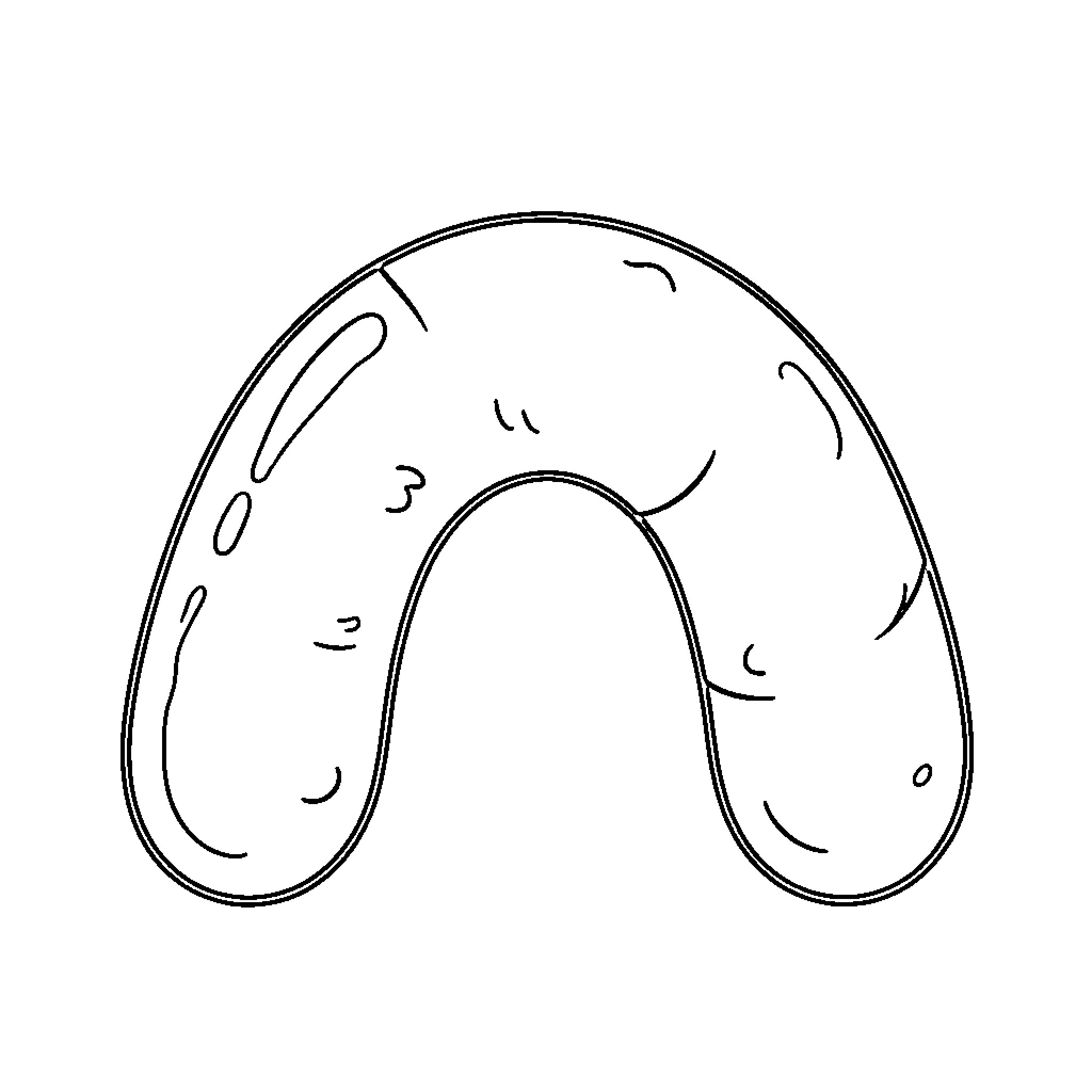 Rainbow Poop shaped like a curved crescent Coloring Page (free black-and-white line drawing printable PDF for all, from beginners to advanced learners, including children, teens, adults, and seniors)