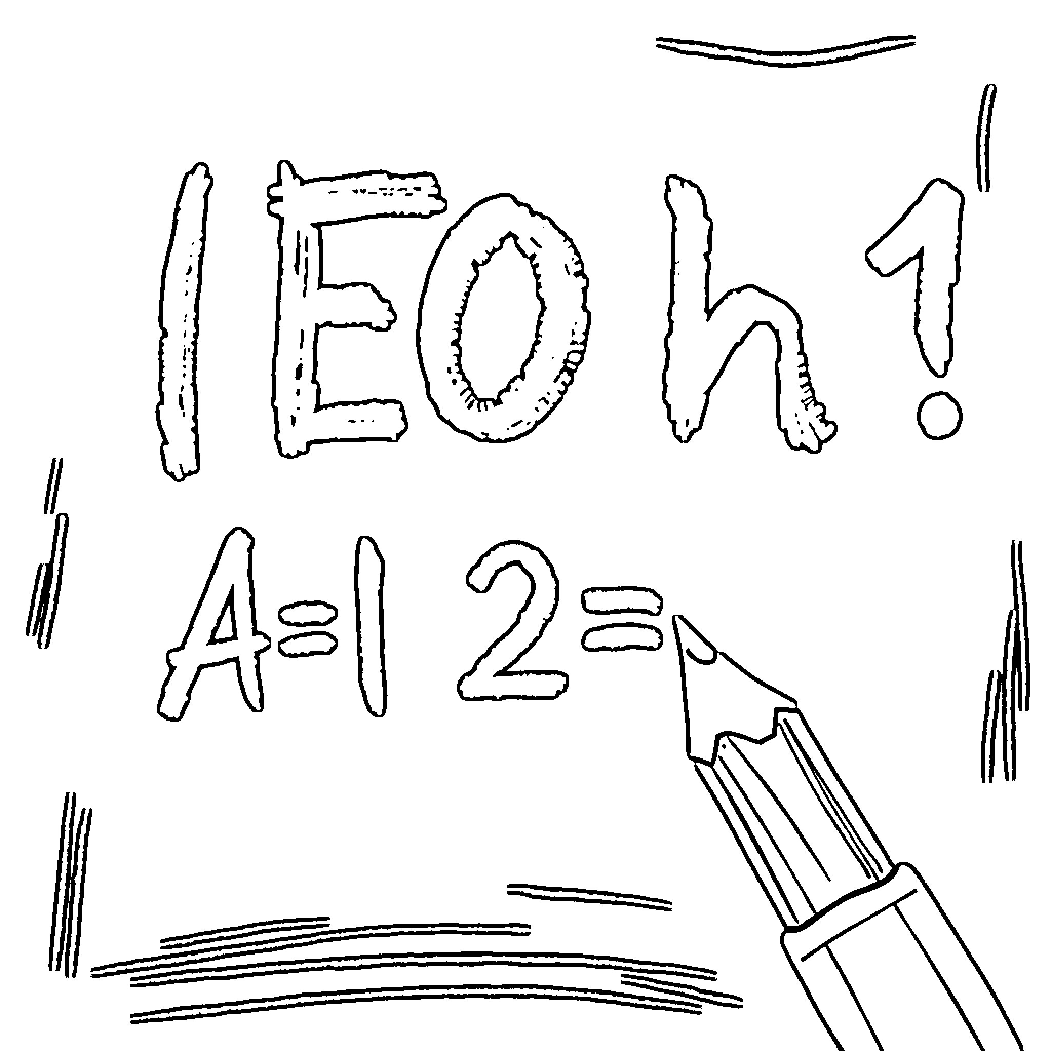 Formula for Simple Math Expressions Coloring Page (free black-and-white line drawing printable PDF for all, from beginners to advanced learners, including children, teens, adults, and seniors)