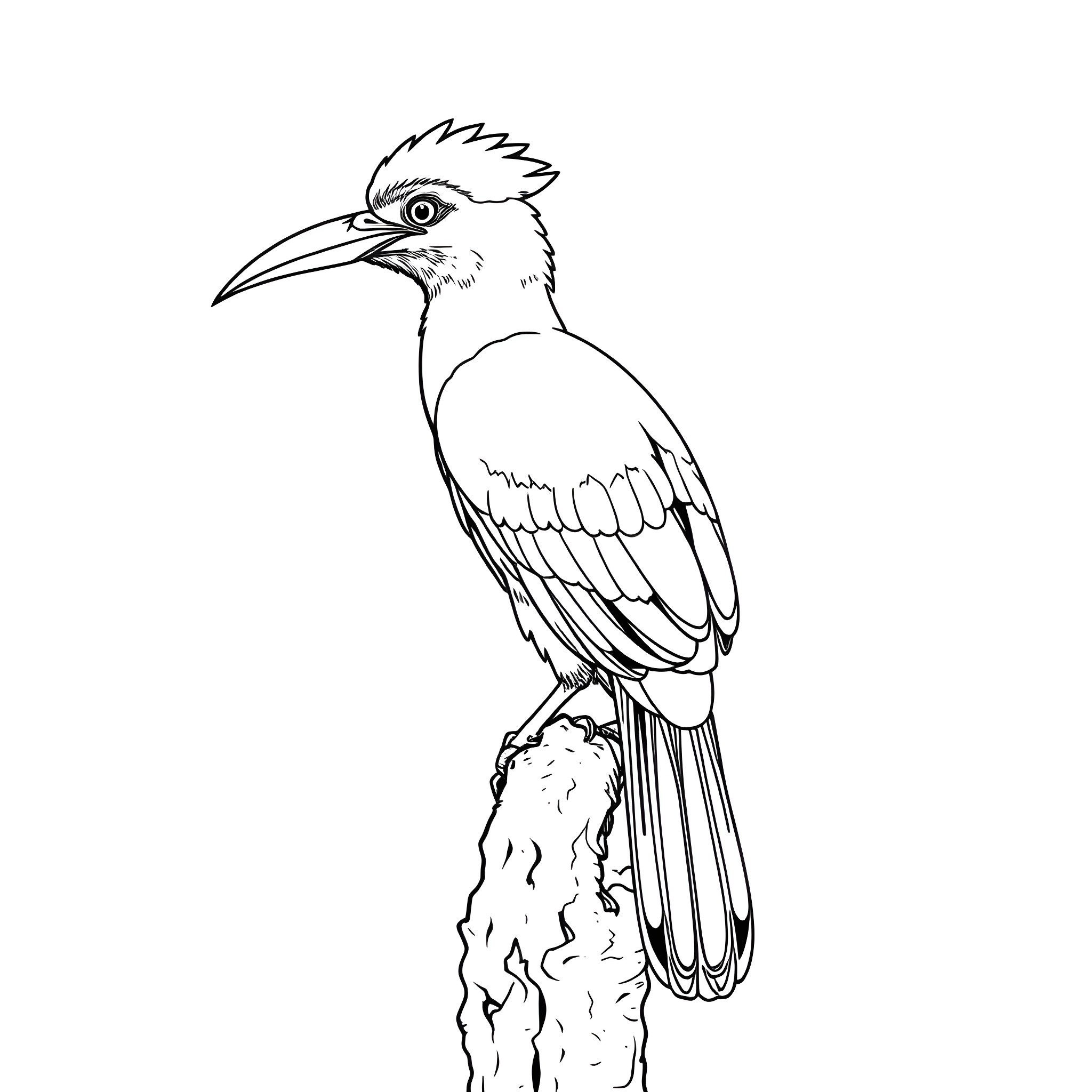 Akepe the Majestic Kingfisher Coloring Page (free black-and-white line drawing printable PDF for all, from beginners to advanced learners, including children, teens, adults, and seniors)