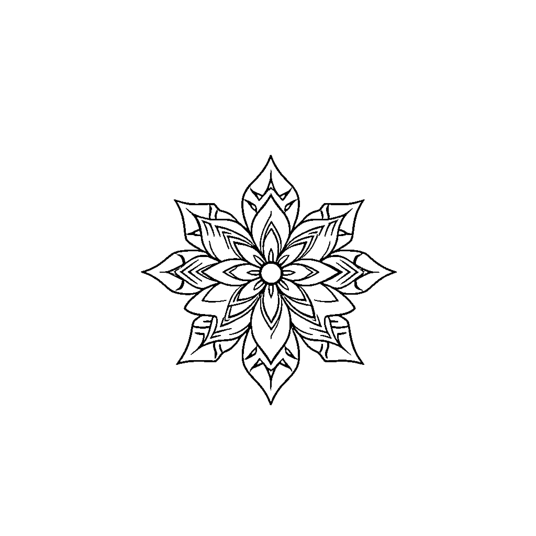 Intricate floral mandala pattern Coloring Page (free black-and-white line drawing printable PDF for all, from beginners to advanced learners, including children, teens, adults, and seniors)