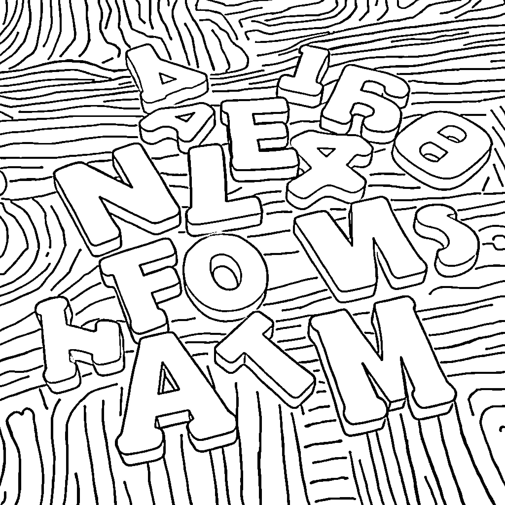 Letter of artistic expression Coloring Page (free black-and-white line drawing printable PDF for all, from beginners to advanced learners, including children, teens, adults, and seniors)