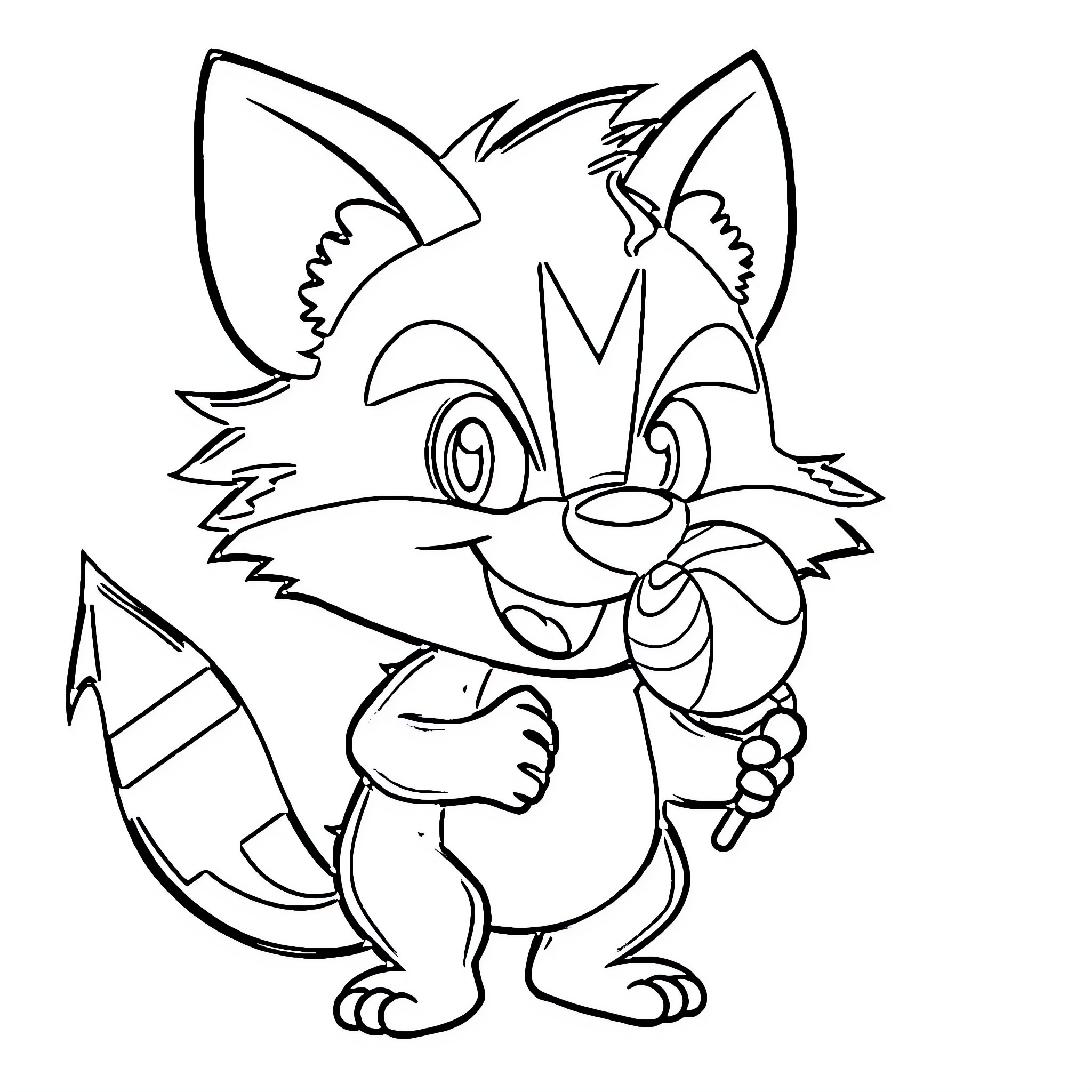 Tasmanian Devil displaying mischievous expression Coloring Page (free black-and-white line drawing printable PDF for all, from beginners to advanced learners, including children, teens, adults, and seniors)