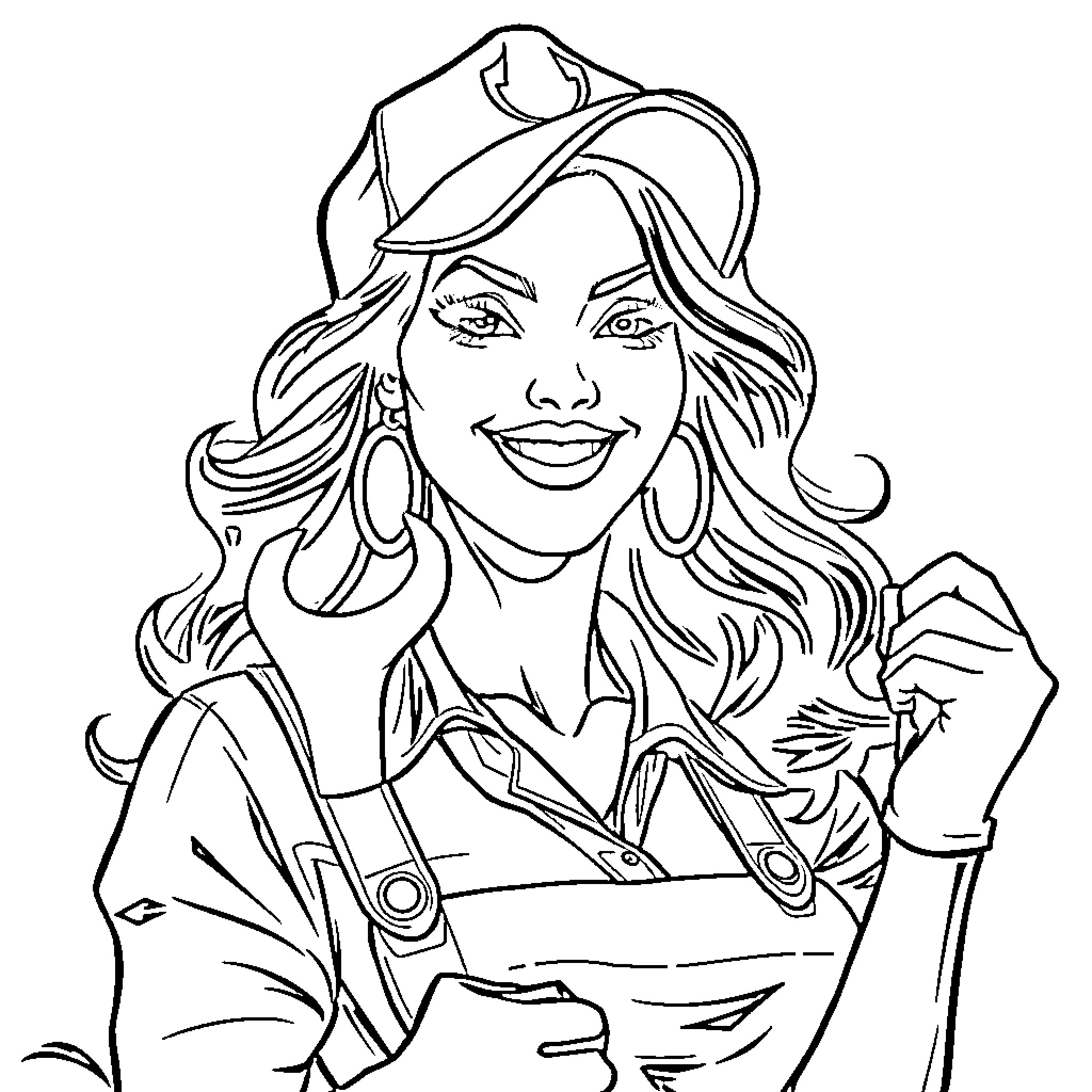 Plumber fixing a pipe with a smile Coloring Page (free black-and-white line drawing printable PDF for all, from beginners to advanced learners, including children, teens, adults, and seniors)