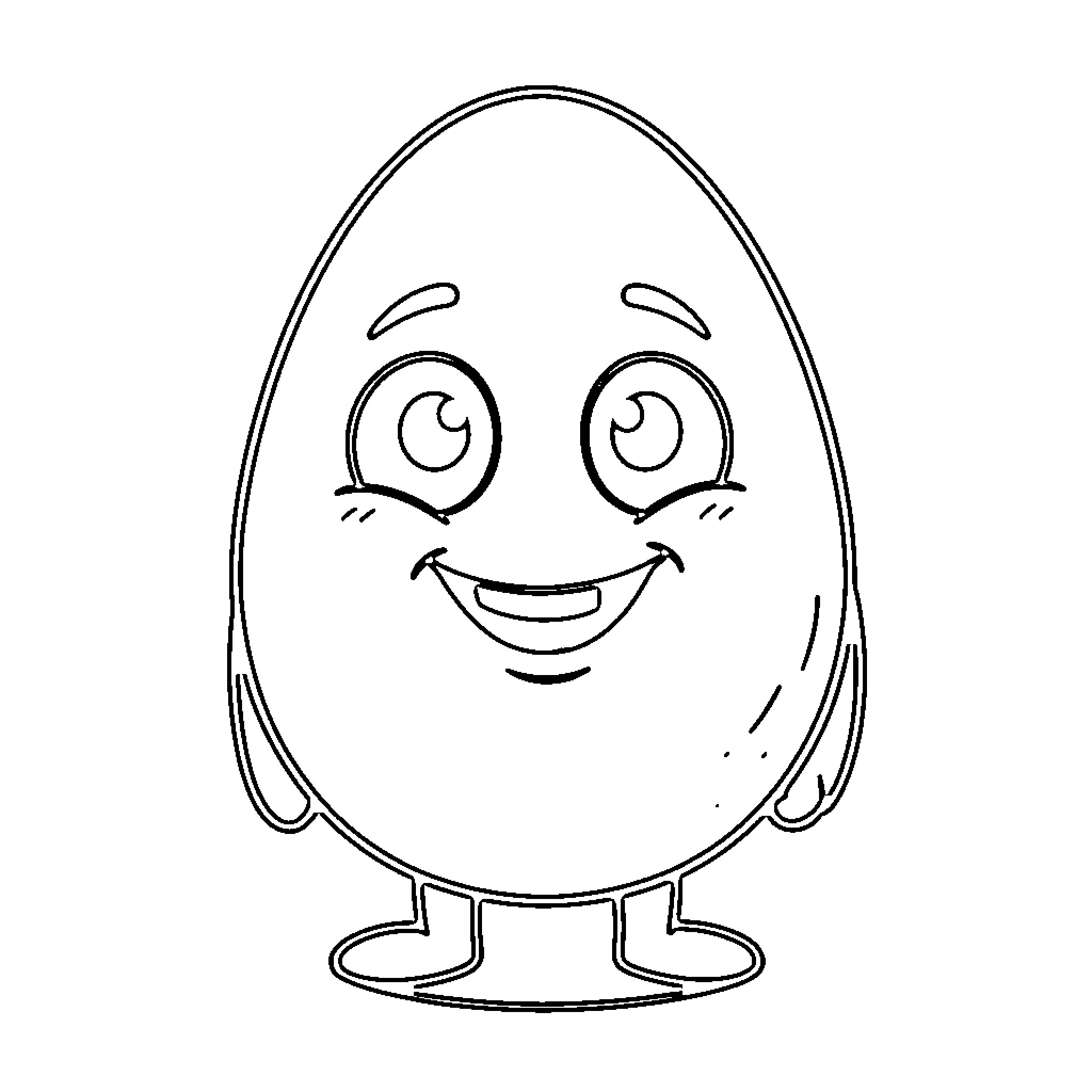 Eggward's Happy Eggscape Coloring Page (free black-and-white line drawing printable PDF for all, from beginners to advanced learners, including children, teens, adults, and seniors)