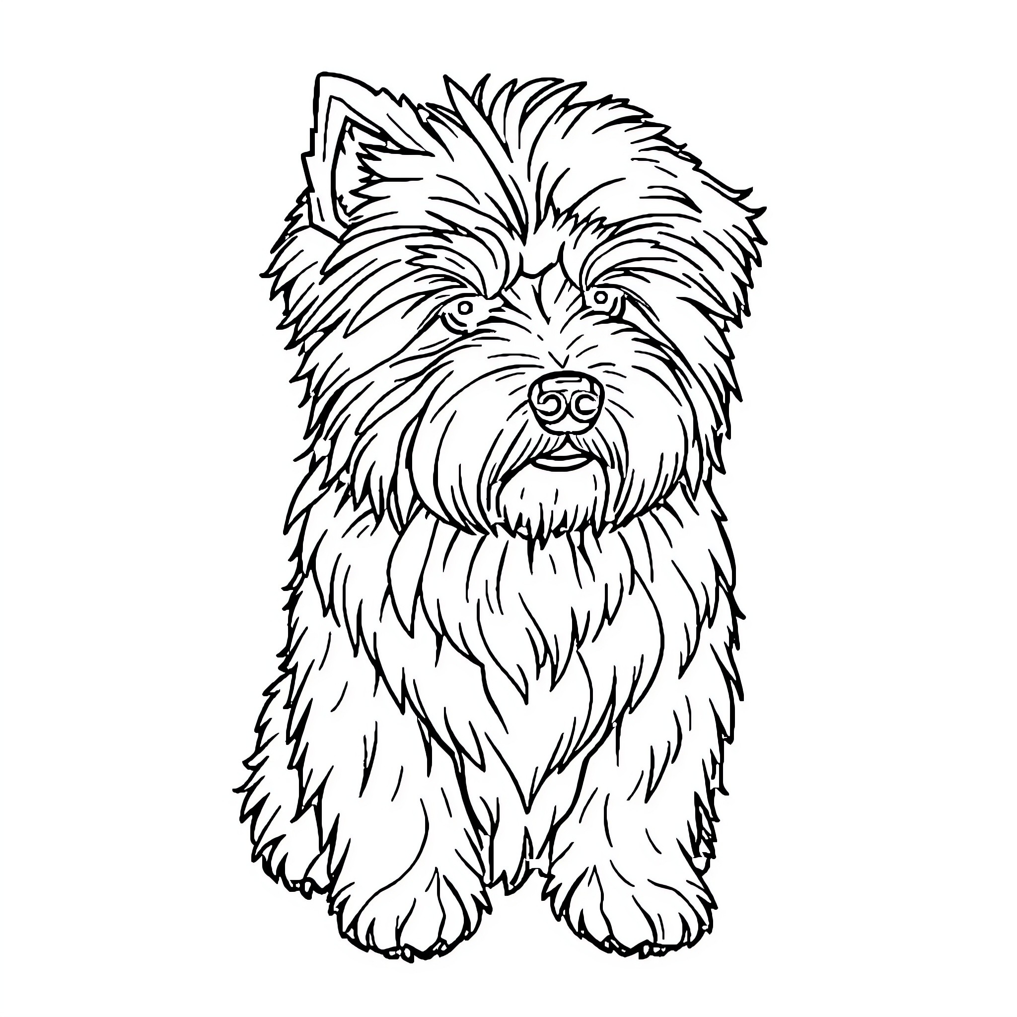 Coton De Tulear adorable pet with fluffy fur Coloring Page (free black-and-white line drawing printable PDF for all, from beginners to advanced learners, including children, teens, adults, and seniors)