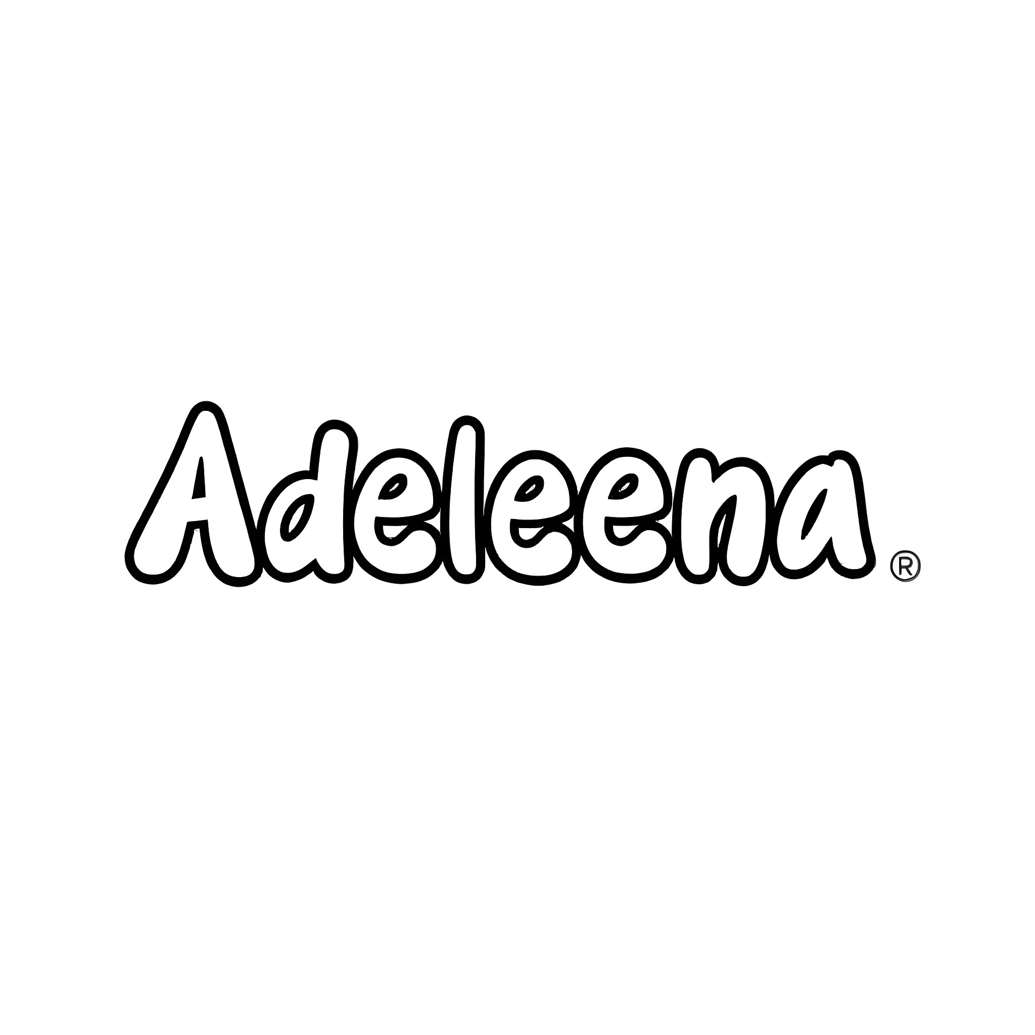 Adeleena brand logo Coloring Page (free black-and-white line drawing printable PDF for all, from beginners to advanced learners, including children, teens, adults, and seniors)