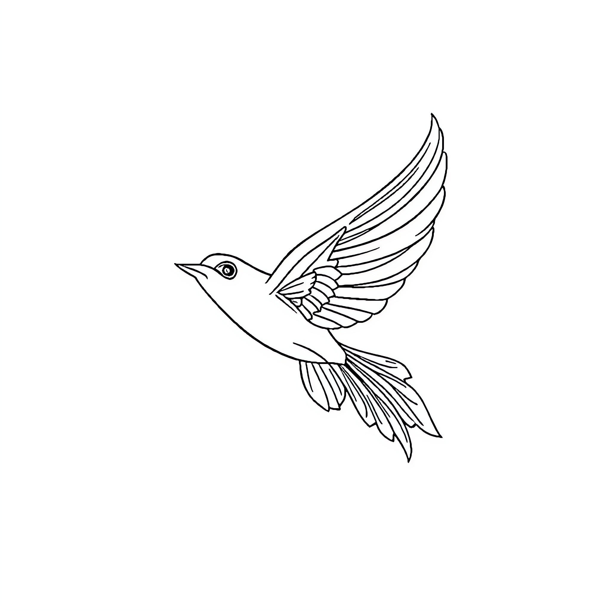 Avión of a soaring bird in flight Coloring Page (free black-and-white line drawing printable PDF for all, from beginners to advanced learners, including children, teens, adults, and seniors)