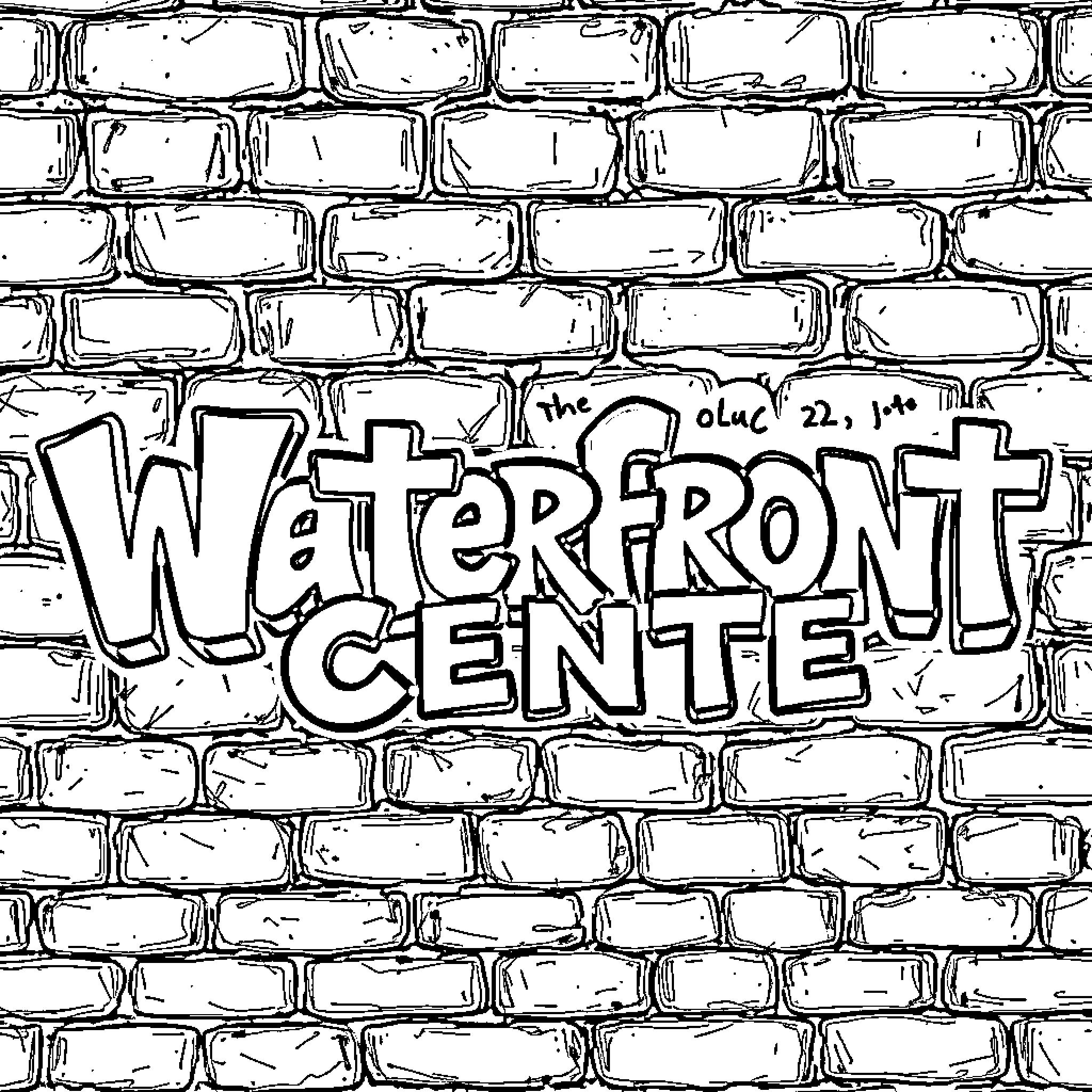 Tag Graffiti-style text on brick wall Coloring Page (free black-and-white line drawing printable PDF for all, from beginners to advanced learners, including children, teens, adults, and seniors)