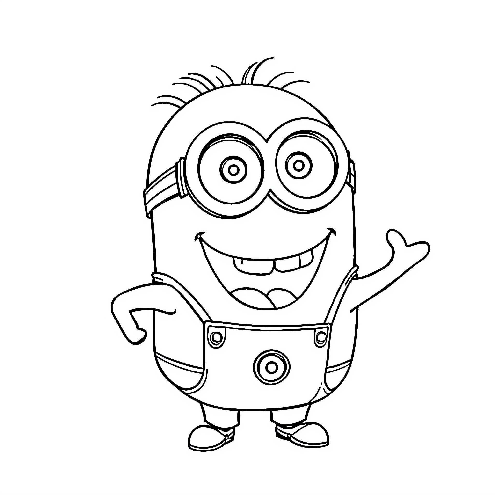 Bob Sponge's Friendly Minion Character Coloring Page (free black-and-white line drawing printable PDF for all, from beginners to advanced learners, including children, teens, adults, and seniors)