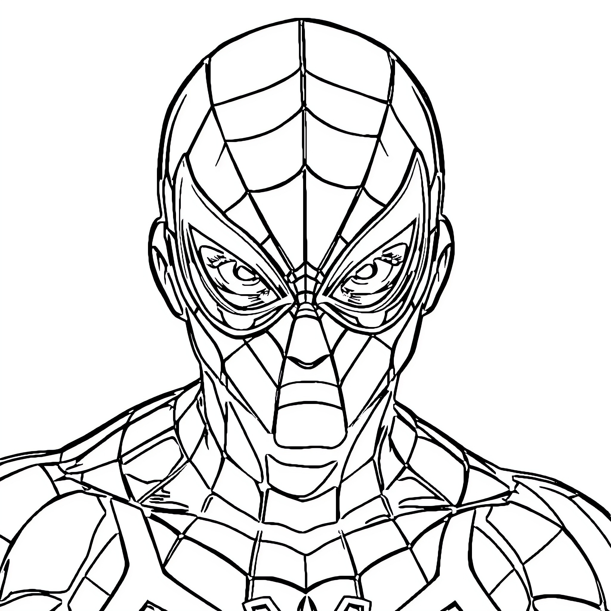 Spider-Man in intense action pose Coloring Page (free black-and-white line drawing printable PDF for all, from beginners to advanced learners, including children, teens, adults, and seniors)