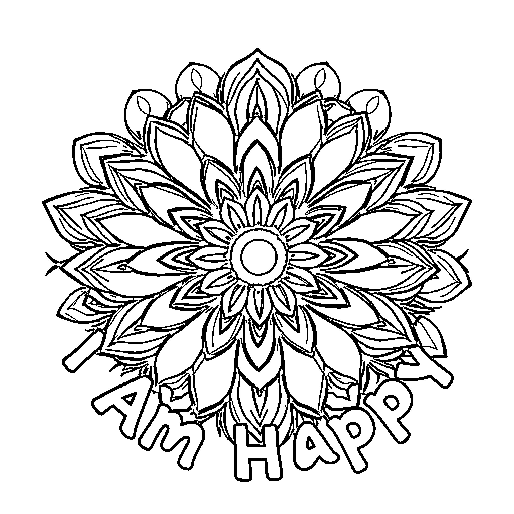 Flower mandala with intricate design Coloring Page (free black-and-white line drawing printable PDF for all, from beginners to advanced learners, including children, teens, adults, and seniors)