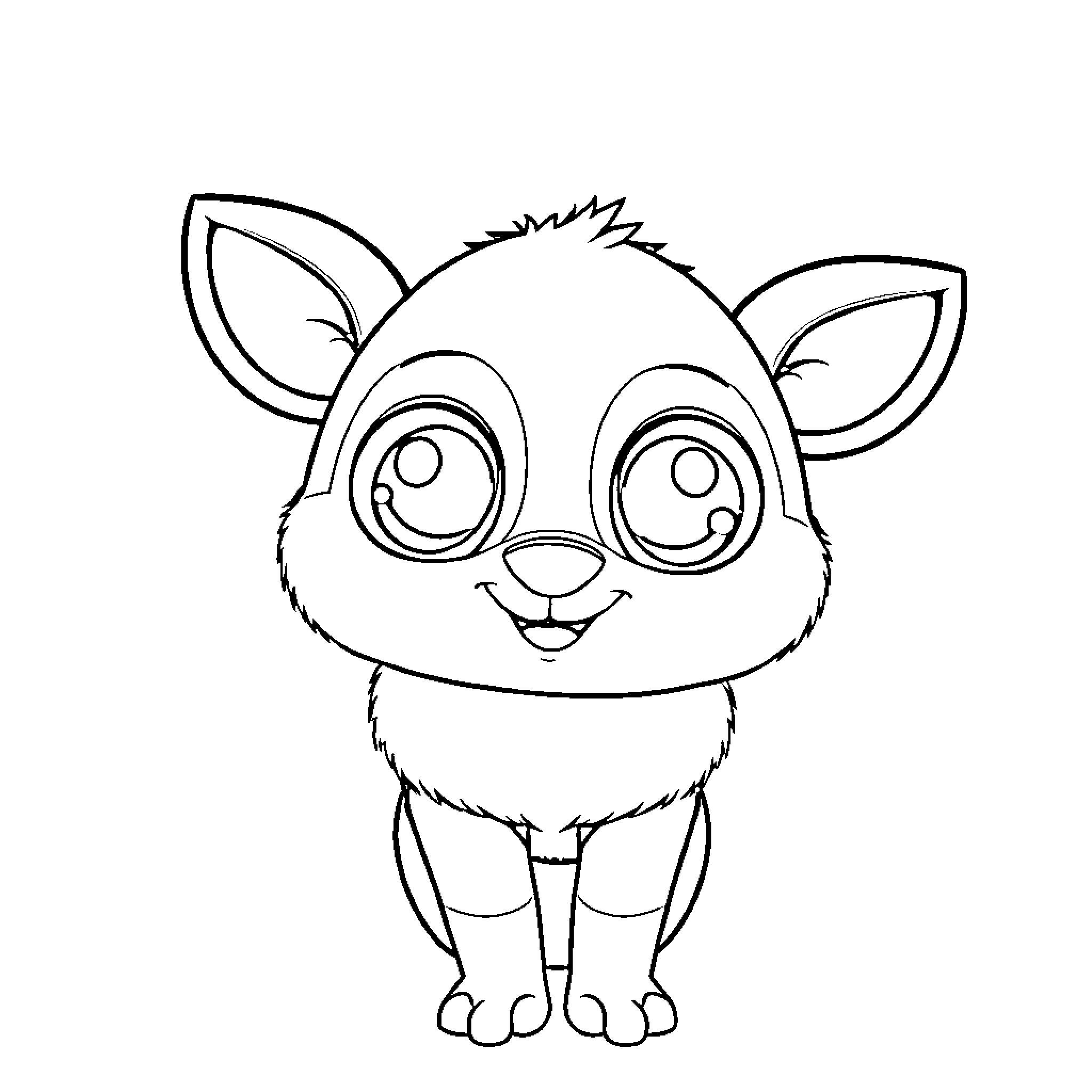 Labubu's Adorable Creature Coloring Coloring Page (free black-and-white line drawing printable PDF for all, from beginners to advanced learners, including children, teens, adults, and seniors)