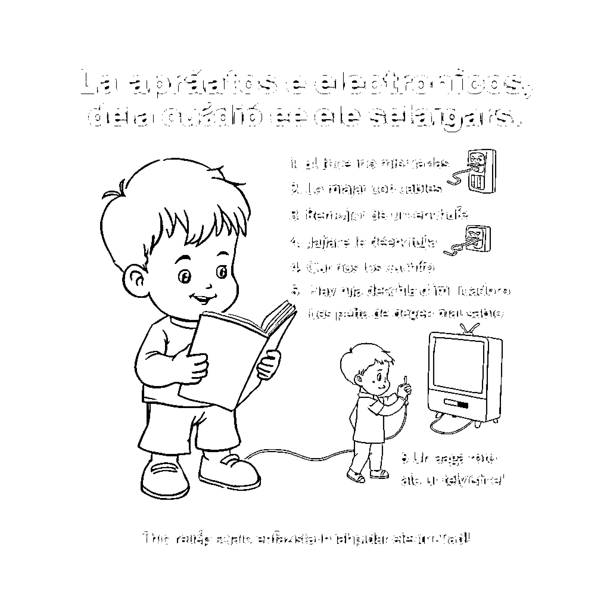 Aparato sobre las formas de utilizar la tecnología Coloring Page (free black-and-white line drawing printable PDF for all, from beginners to advanced learners, including children, teens, adults, and seniors)