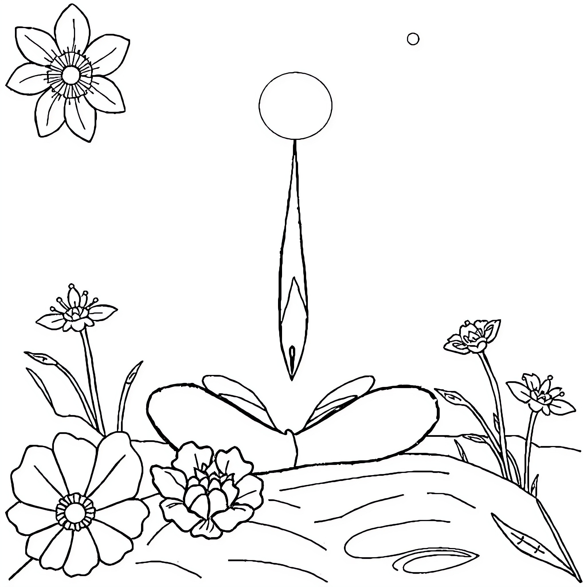 Reiki Healing Session with Floral Elements Coloring Page (free black-and-white line drawing printable PDF for all, from beginners to advanced learners, including children, teens, adults, and seniors)