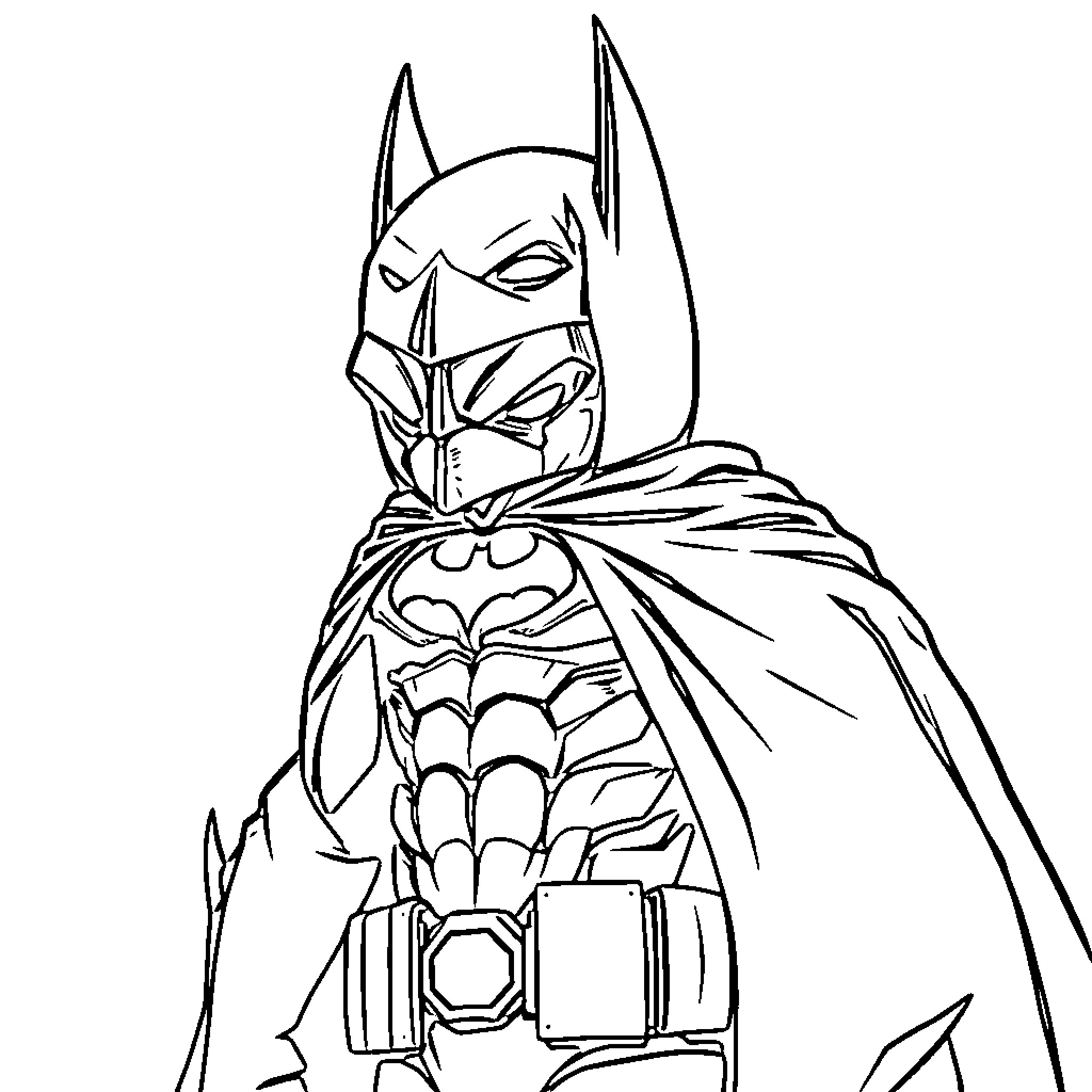 Capybara superhero in action-packed pose Coloring Page (free black-and-white line drawing printable PDF for all, from beginners to advanced learners, including children, teens, adults, and seniors)