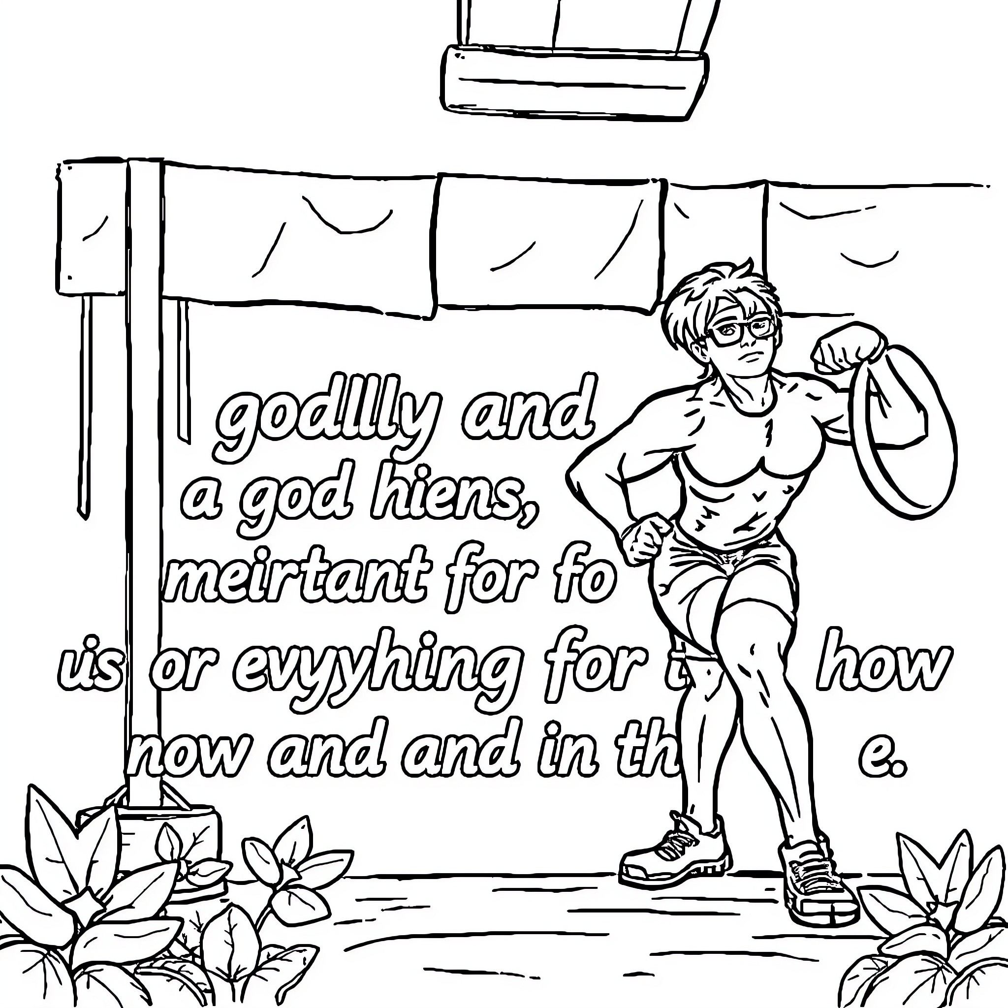 Godliness, a God-fearing Ethos, and Devotional Musings Coloring Page (free black-and-white line drawing printable PDF for all, from beginners to advanced learners, including children, teens, adults, and seniors)
