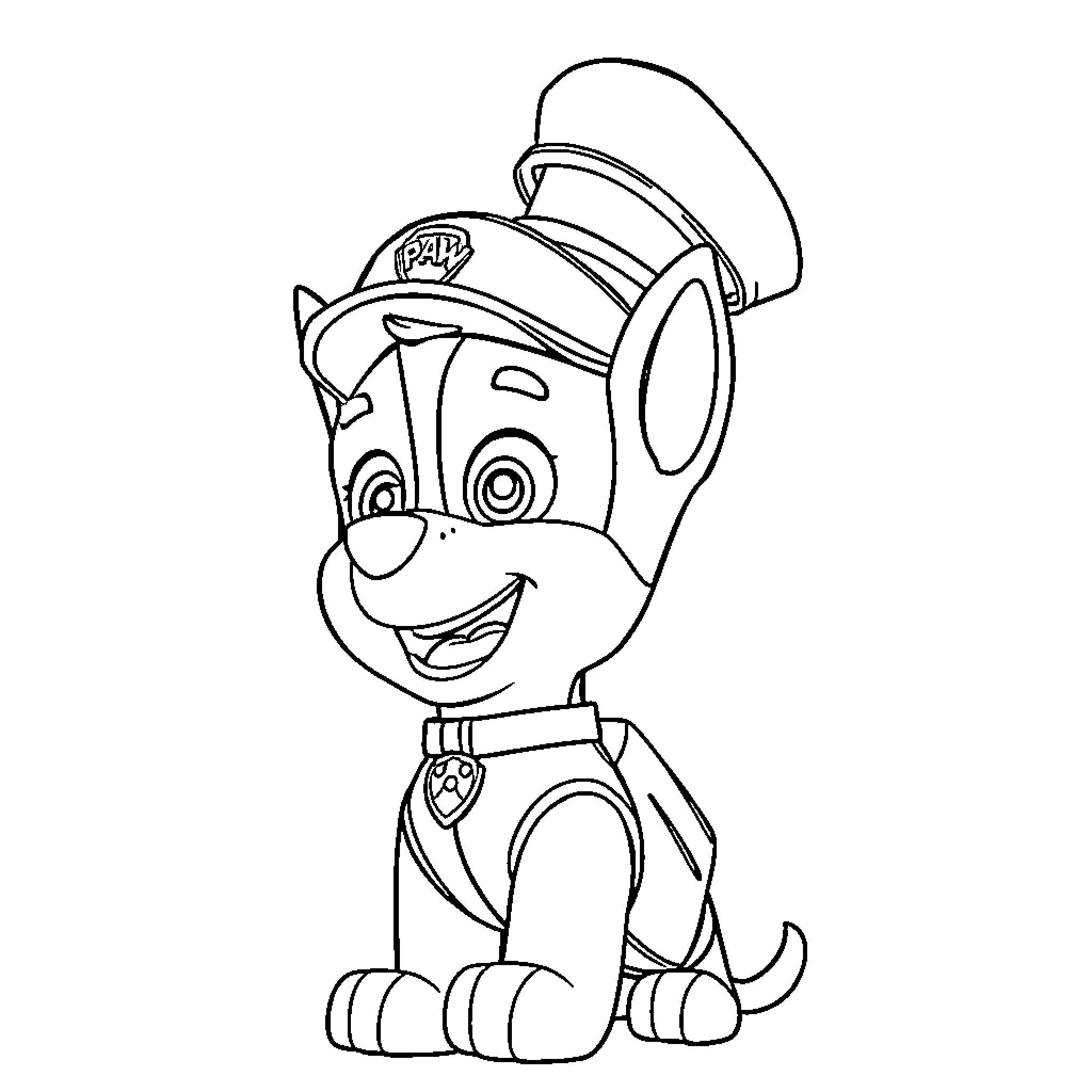 Chase the Playful Pup in Uniform Coloring Page (free black-and-white line drawing printable PDF for all, from beginners to advanced learners, including children, teens, adults, and seniors)