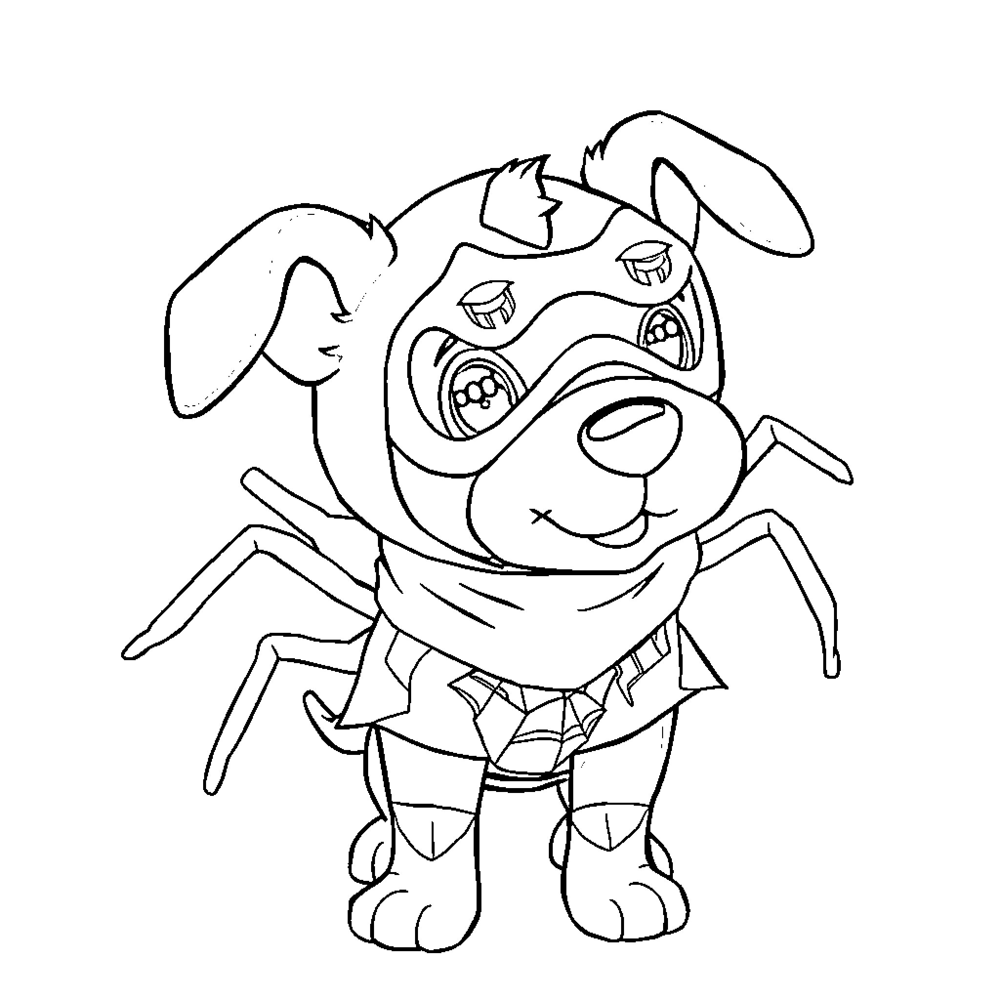 Bluey the Silly and Energetic Pup Coloring Page (free black-and-white line drawing printable PDF for all, from beginners to advanced learners, including children, teens, adults, and seniors)