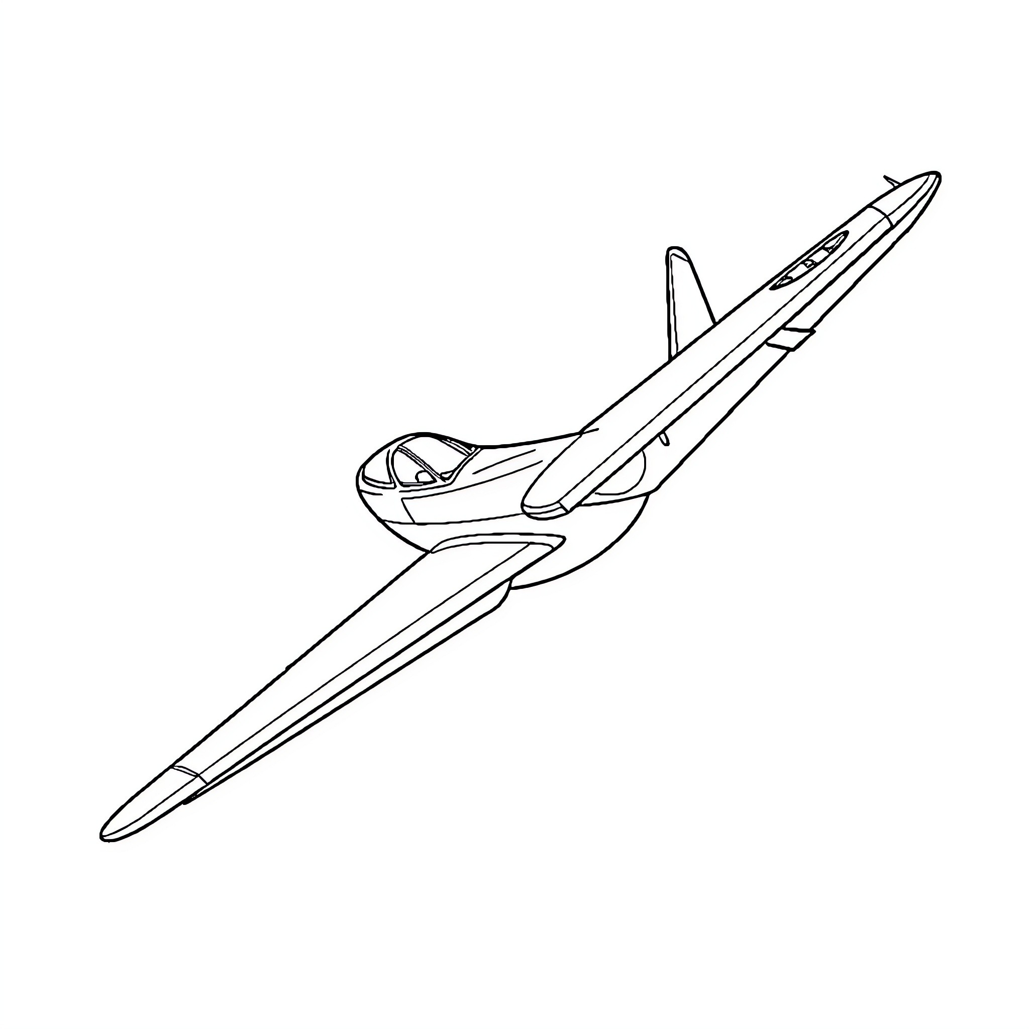 Fighter Jet in Flight Coloring Page (free black-and-white line drawing printable PDF for all, from beginners to advanced learners, including children, teens, adults, and seniors)