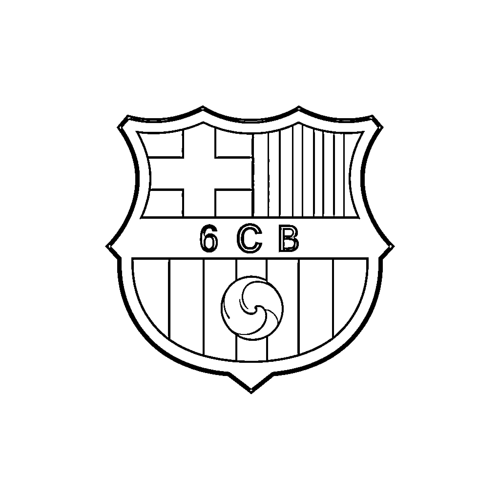 Barcelona Logo with Geometric Design and Text Coloring Page (free black-and-white line drawing printable PDF for all, from beginners to advanced learners, including children, teens, adults, and seniors)