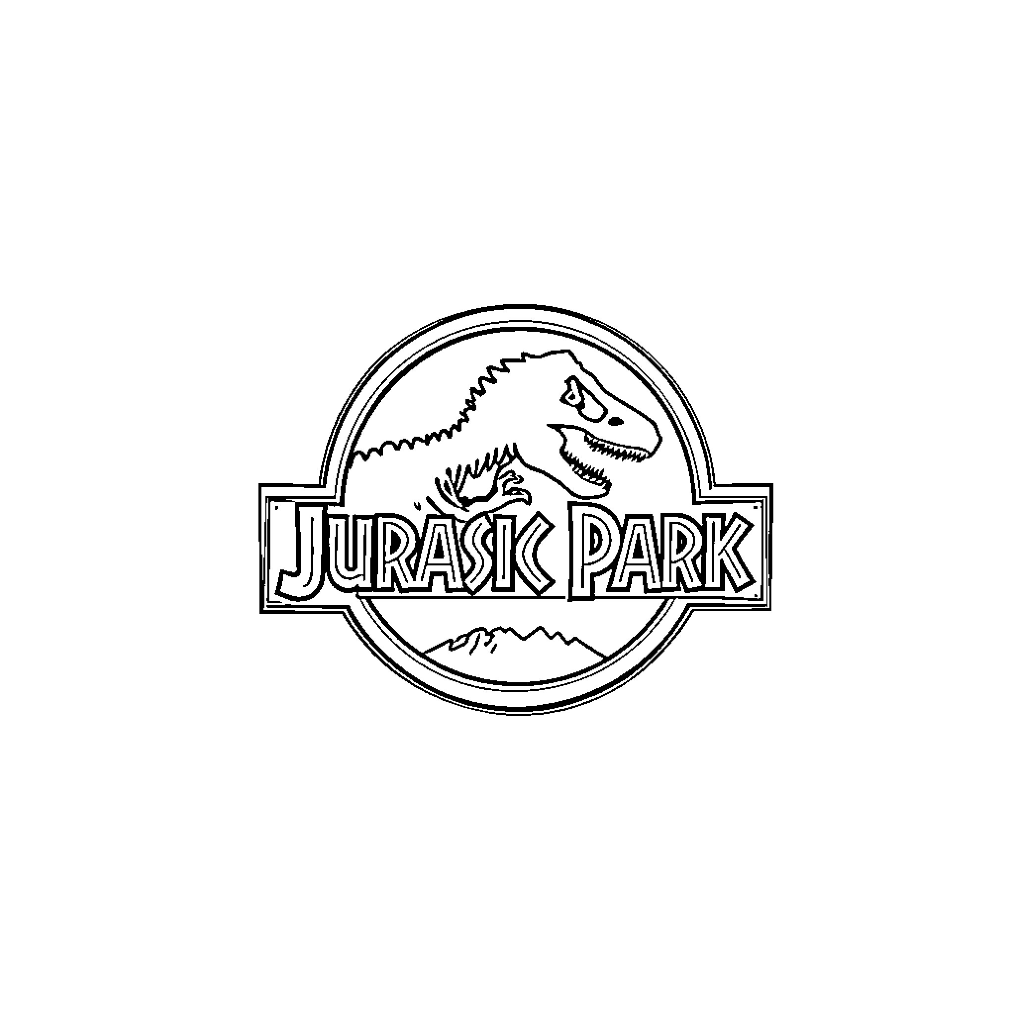 Ranger guiding visitors through Jurassic Park Coloring Page (free black-and-white line drawing printable PDF for all, from beginners to advanced learners, including children, teens, adults, and seniors)