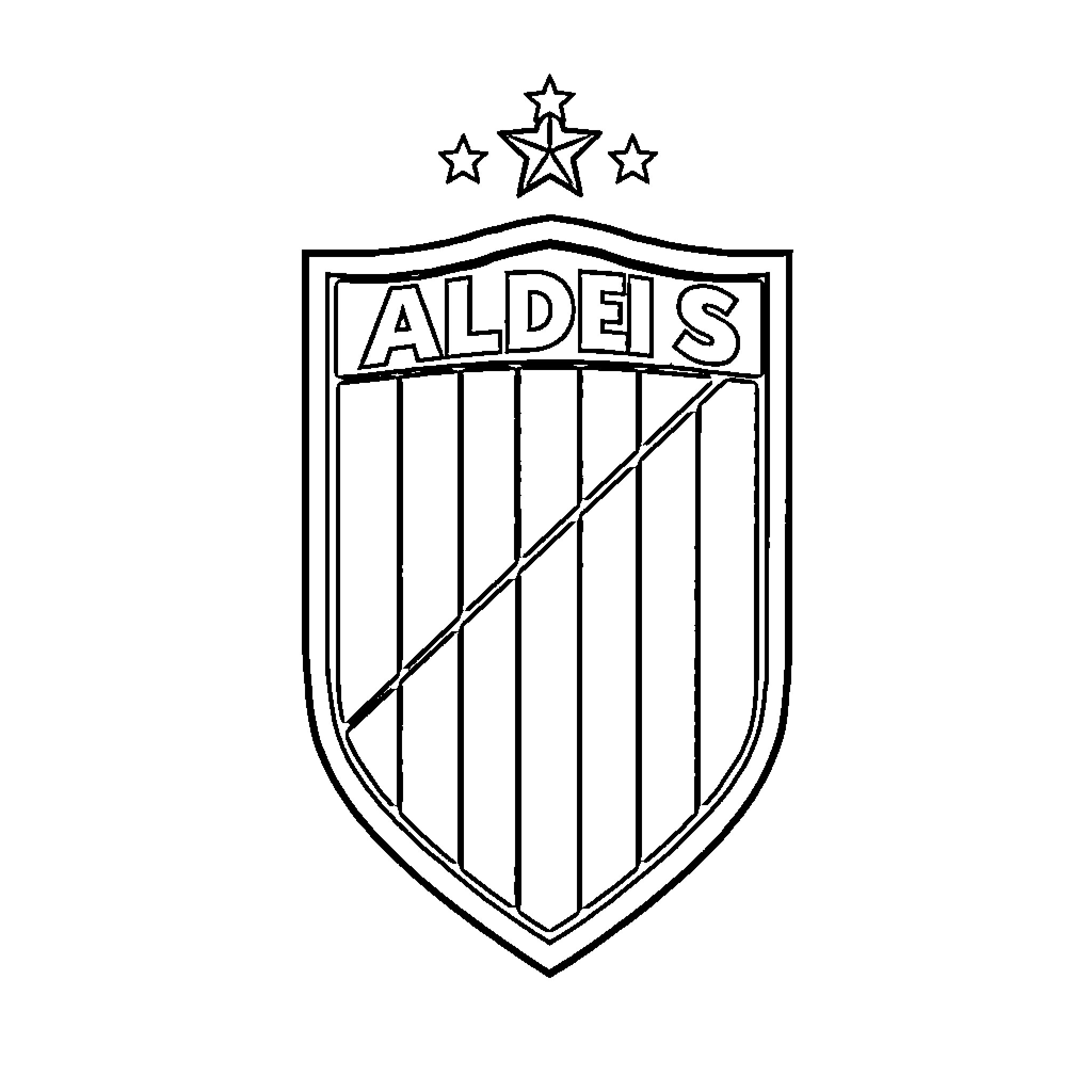 Escudo of a sports team emblem Coloring Page (free black-and-white line drawing printable PDF for all, from beginners to advanced learners, including children, teens, adults, and seniors)