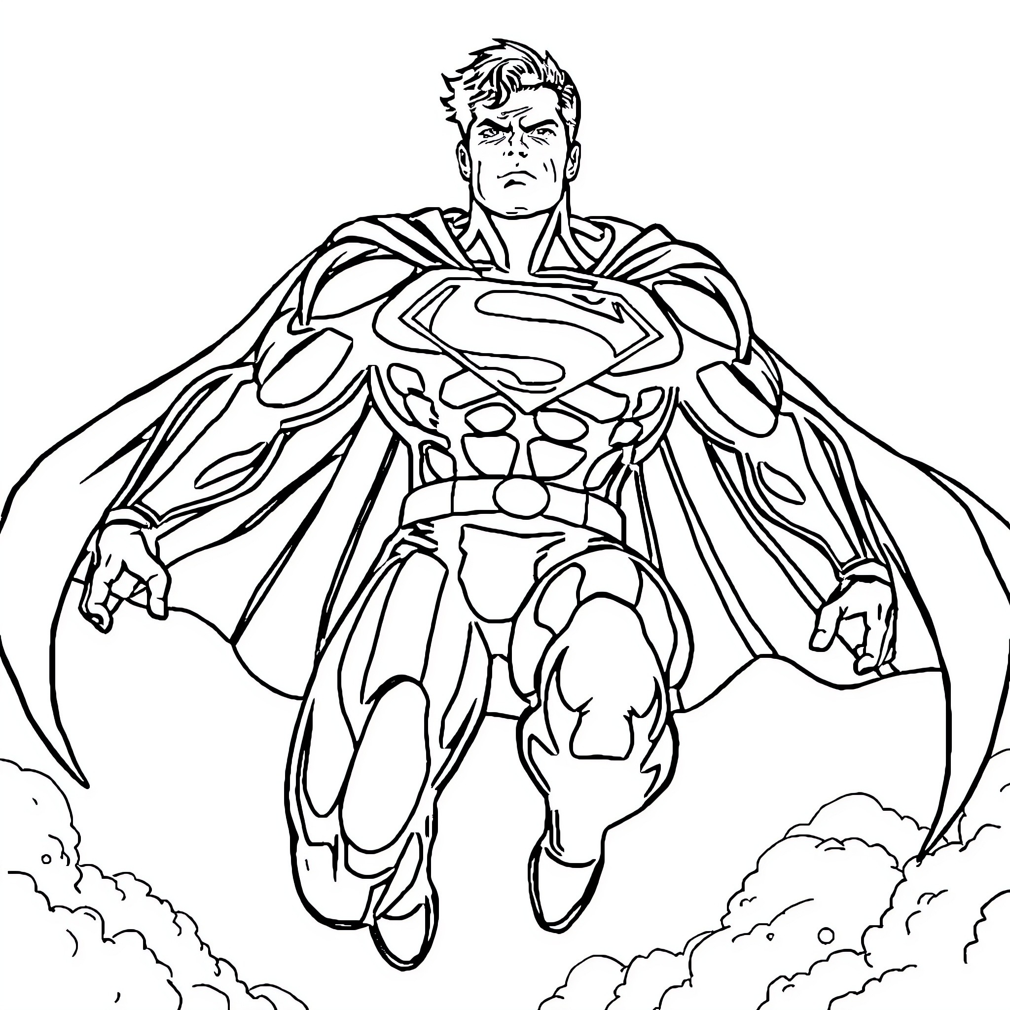 Enderman superhero in action pose Coloring Page (free black-and-white line drawing printable PDF for all, from beginners to advanced learners, including children, teens, adults, and seniors)