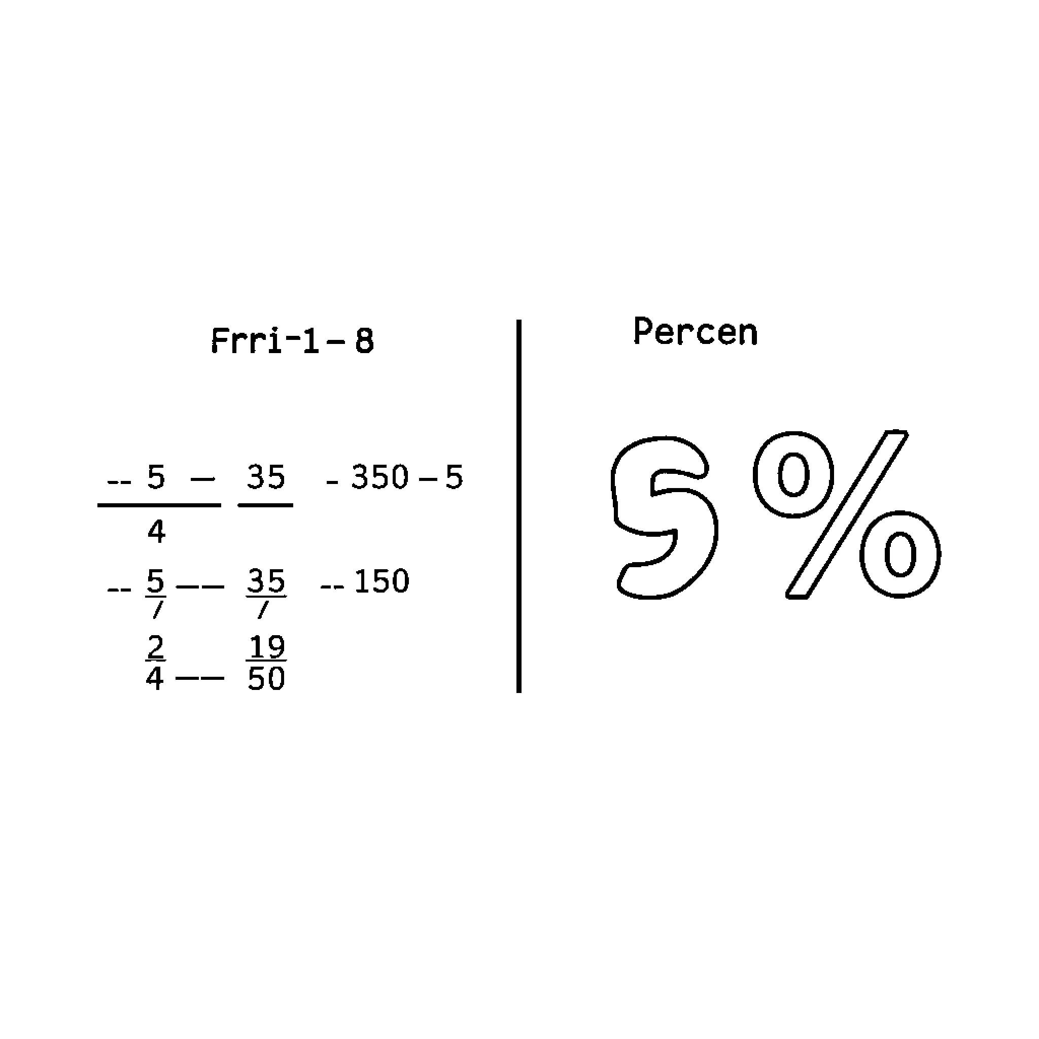 Fraction math equations and percentage display Coloring Page (free black-and-white line drawing printable PDF for all, from beginners to advanced learners, including children, teens, adults, and seniors)