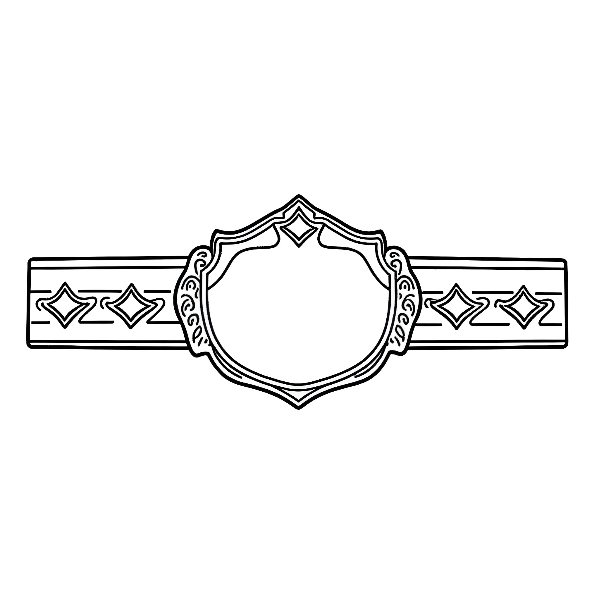 Belt with ornate decorative pattern Coloring Page (free black-and-white line drawing printable PDF for all, from beginners to advanced learners, including children, teens, adults, and seniors)