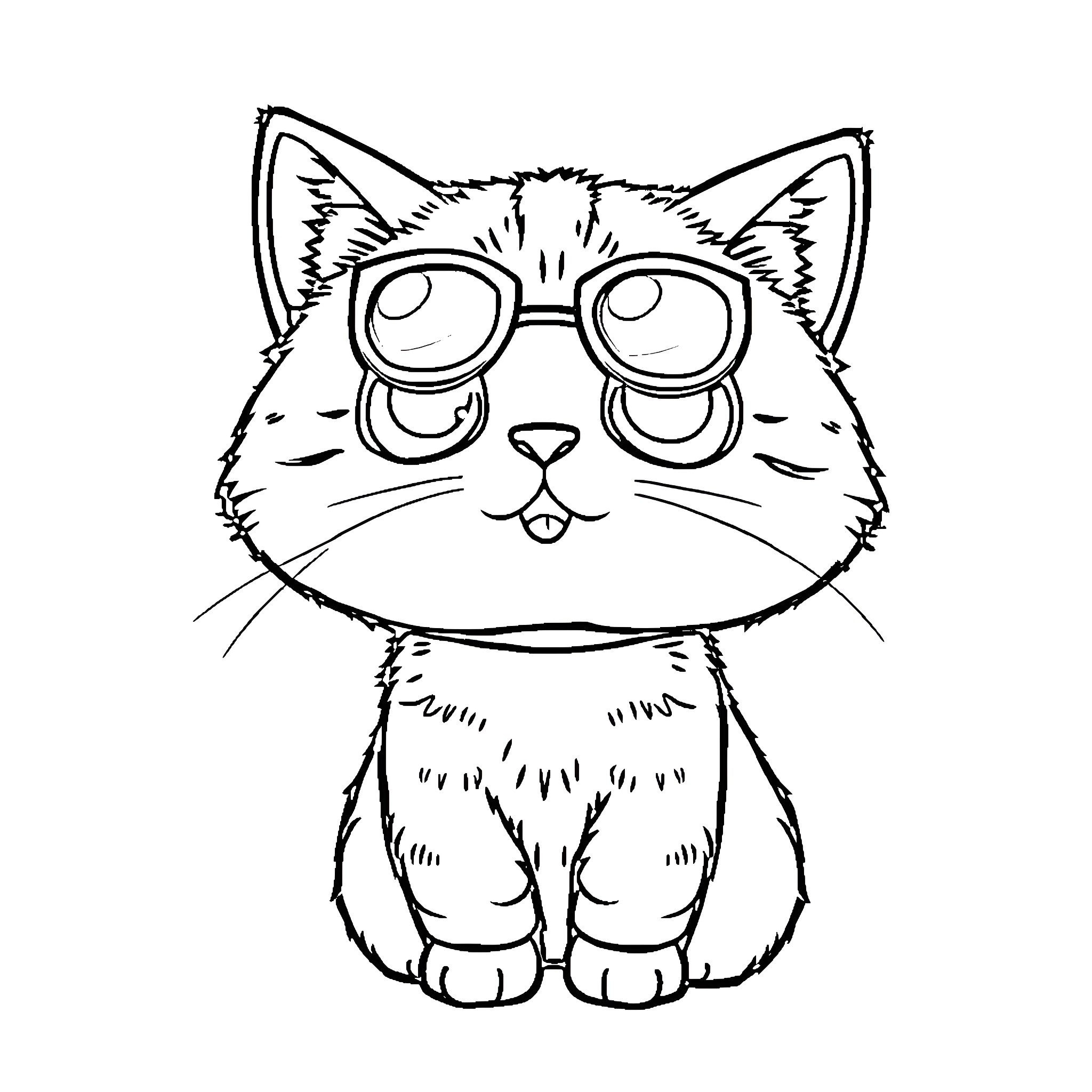 Cinamoroll wearing playful glasses Coloring Page (free black-and-white line drawing printable PDF for all, from beginners to advanced learners, including children, teens, adults, and seniors)