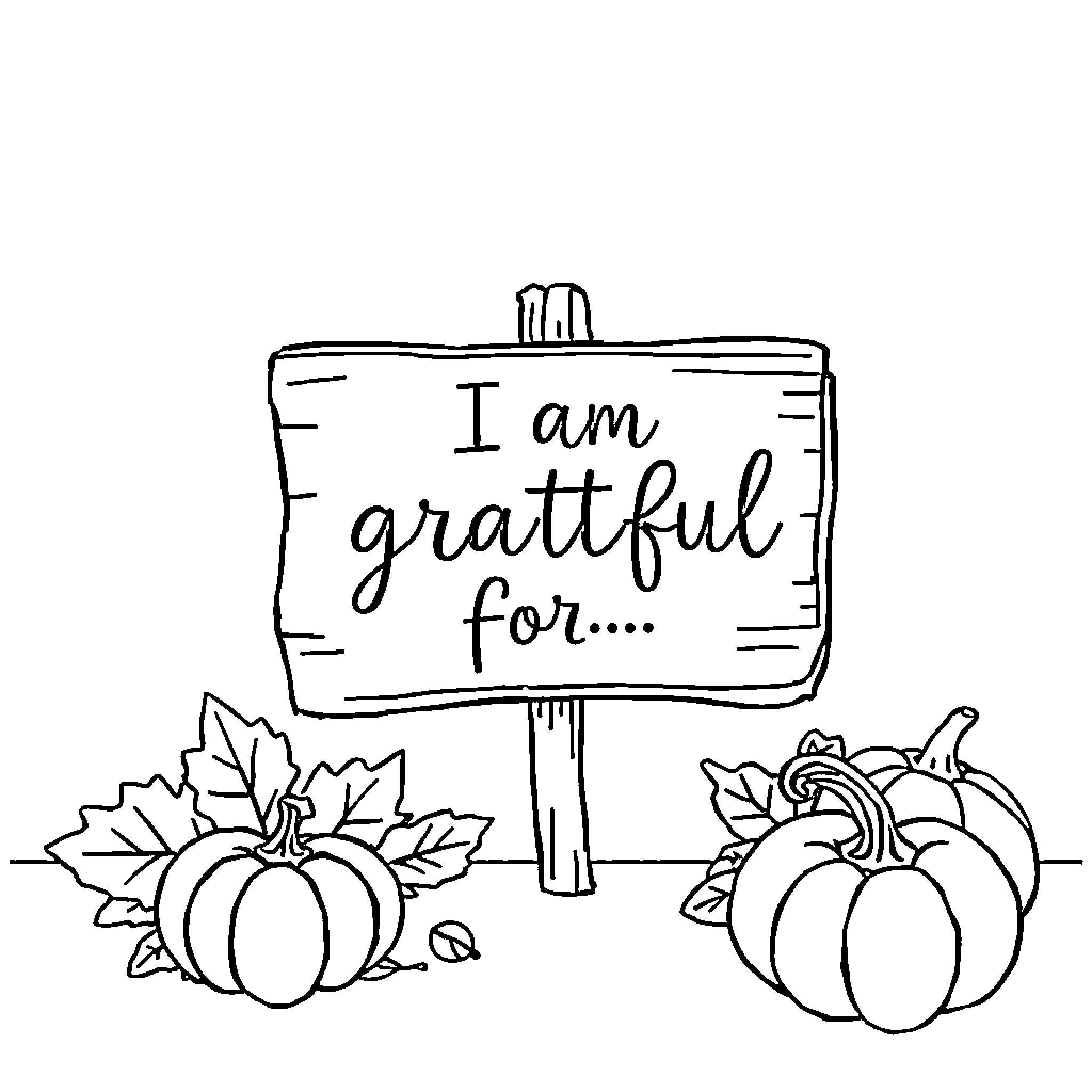 Gratitude Expressed in Autumn Scenery Coloring Page (free black-and-white line drawing printable PDF for all, from beginners to advanced learners, including children, teens, adults, and seniors)