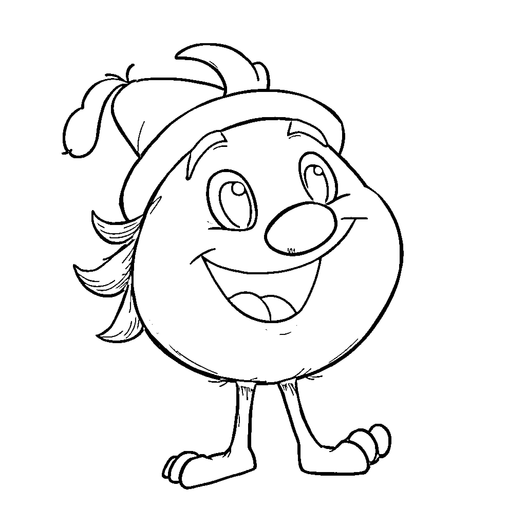 Teomondo Scrofalo's happy and cheerful character Coloring Page (free black-and-white line drawing printable PDF for all, from beginners to advanced learners, including children, teens, adults, and seniors)