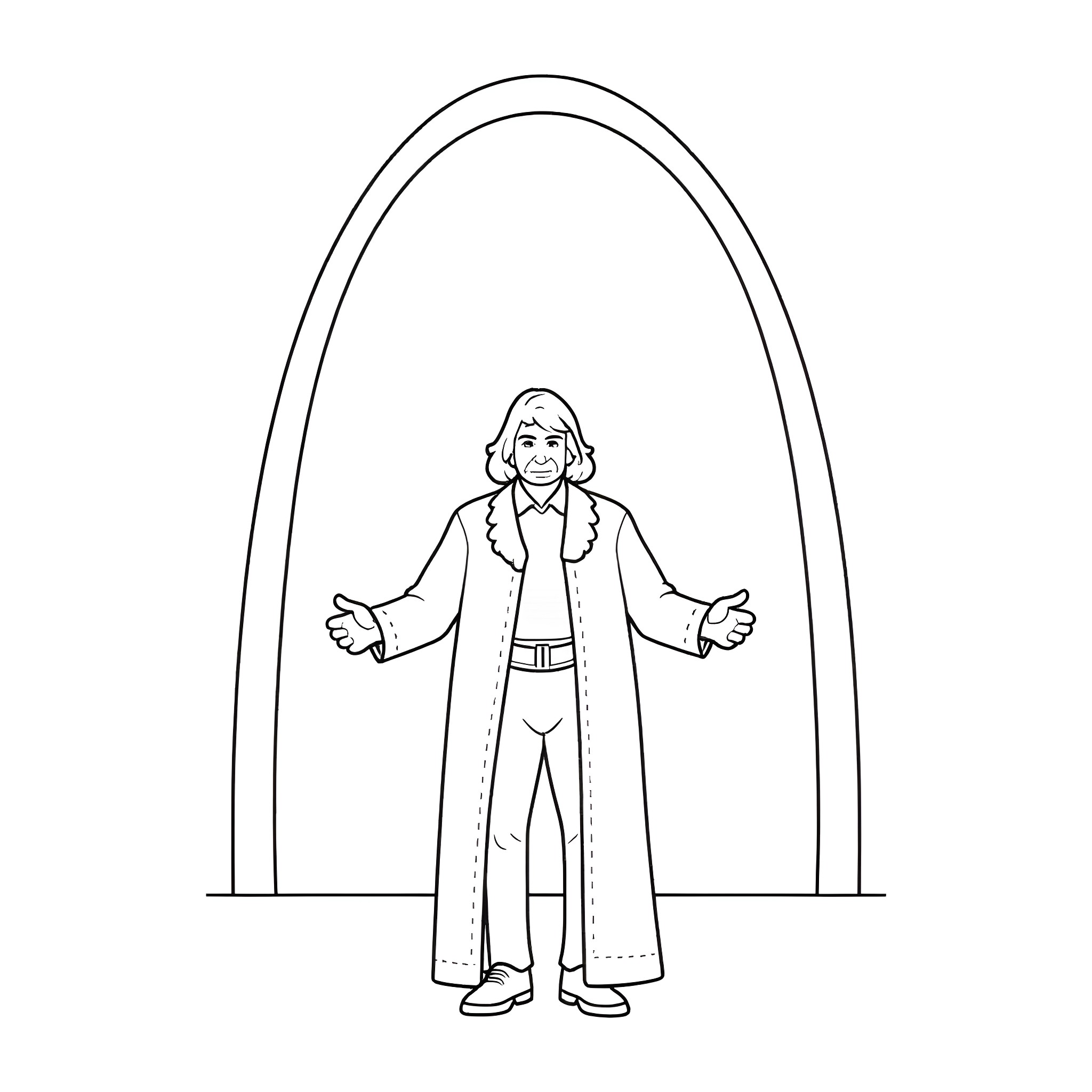 Ric Flair's Iconic Showmanship and Charisma Coloring Page (free black-and-white line drawing printable PDF for all, from beginners to advanced learners, including children, teens, adults, and seniors)