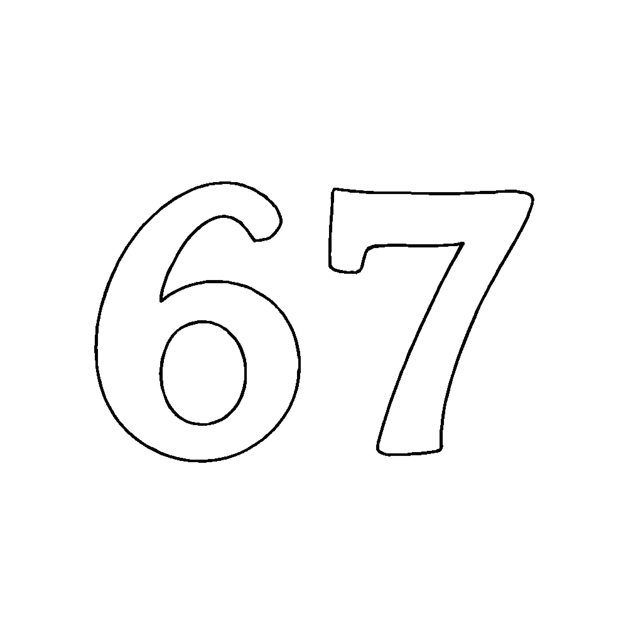 67 Simple black and white numeric pattern Coloring Page (free black-and-white line drawing printable PDF for all, from beginners to advanced learners, including children, teens, adults, and seniors)