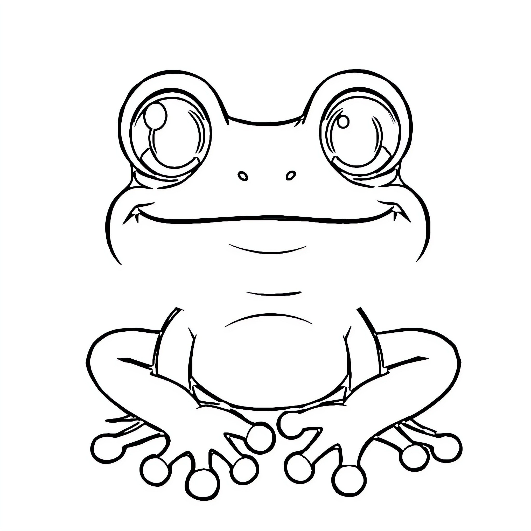 Pepe the Friendly Frog Coloring Page (free black-and-white line drawing printable PDF for all, from beginners to advanced learners, including children, teens, adults, and seniors)